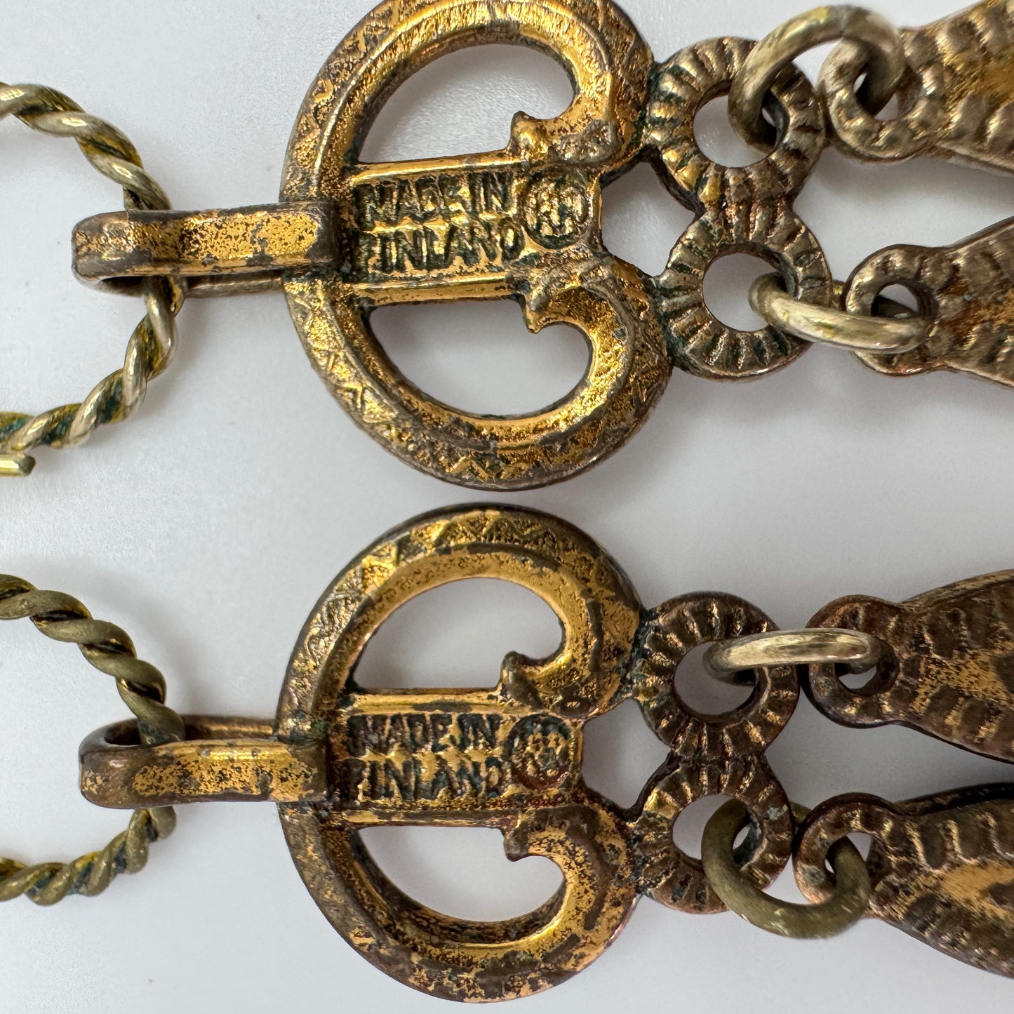 Kalevala Koru, Finland. Vintage Bronze Earrings.