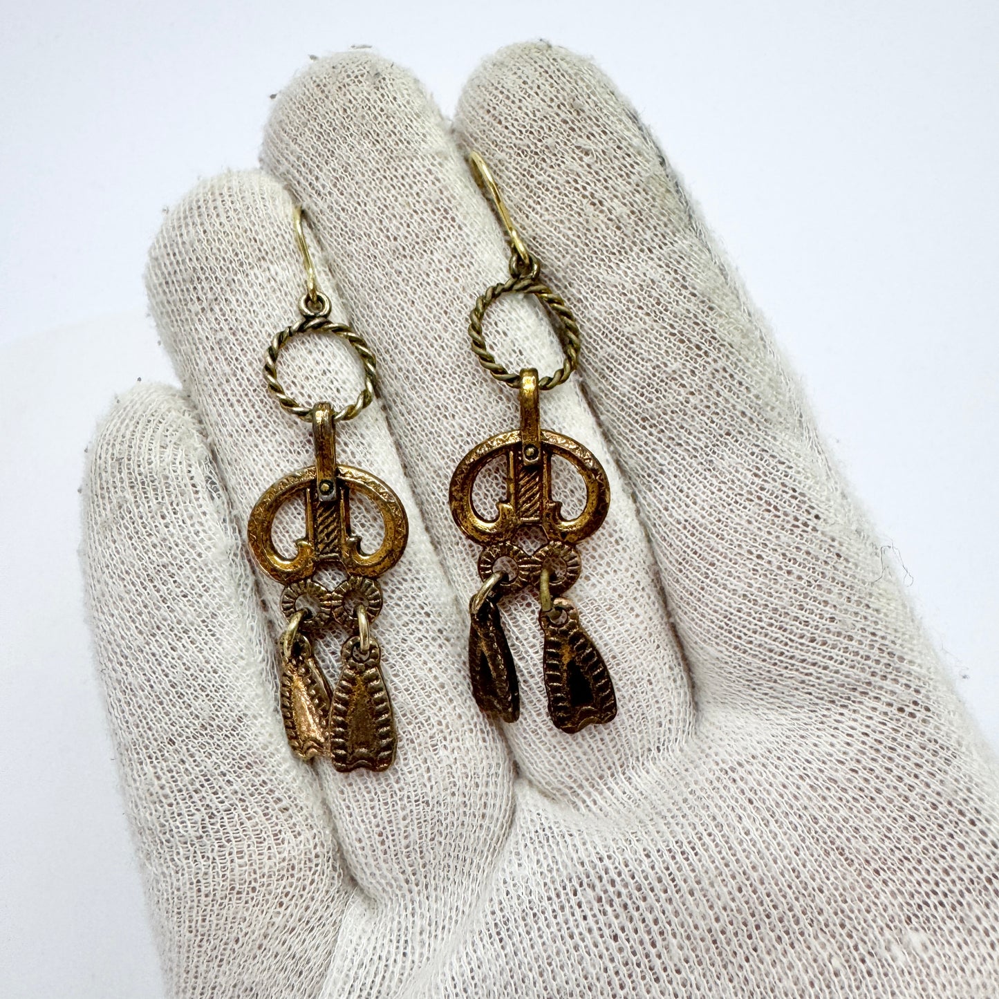Kalevala Koru, Finland. Vintage Bronze Earrings.