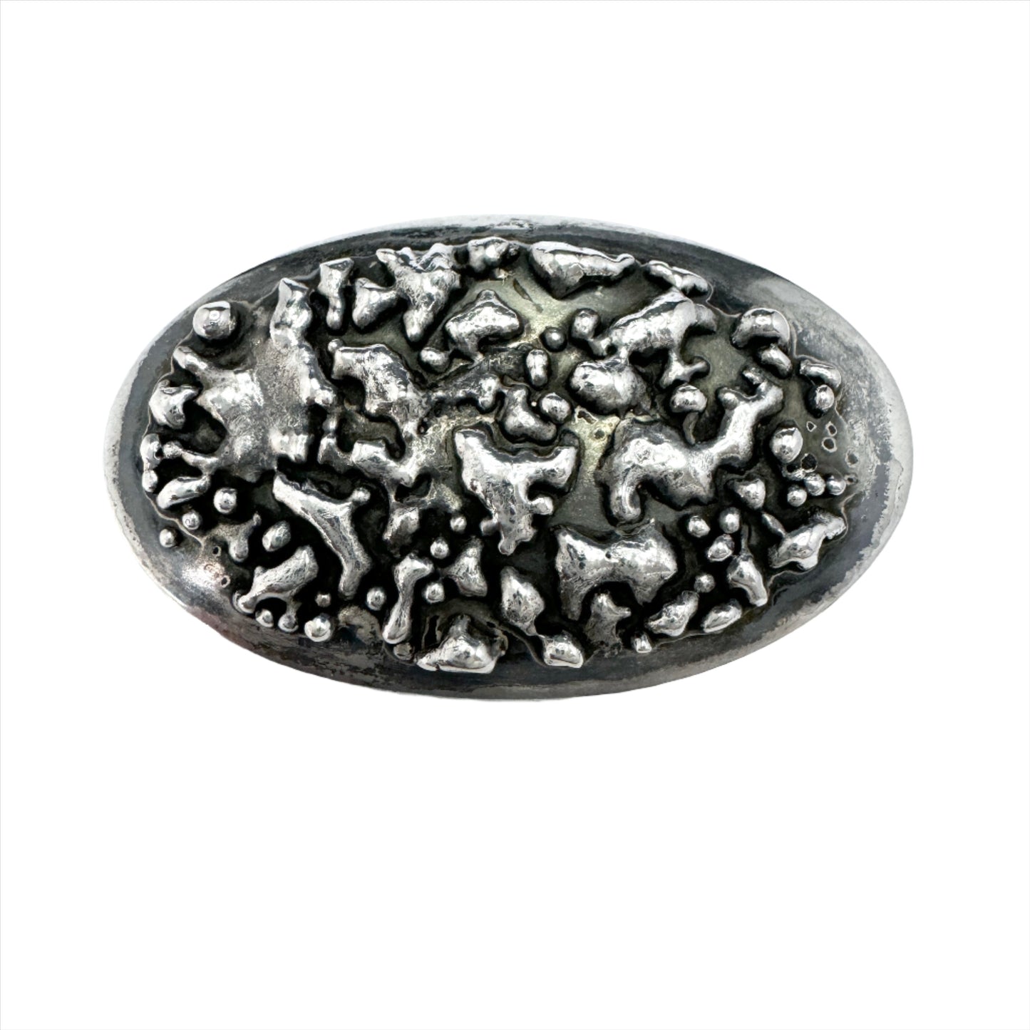 Jase, Finland, 1965 Vintage Solid Silver Brooch. Marked Handmade.