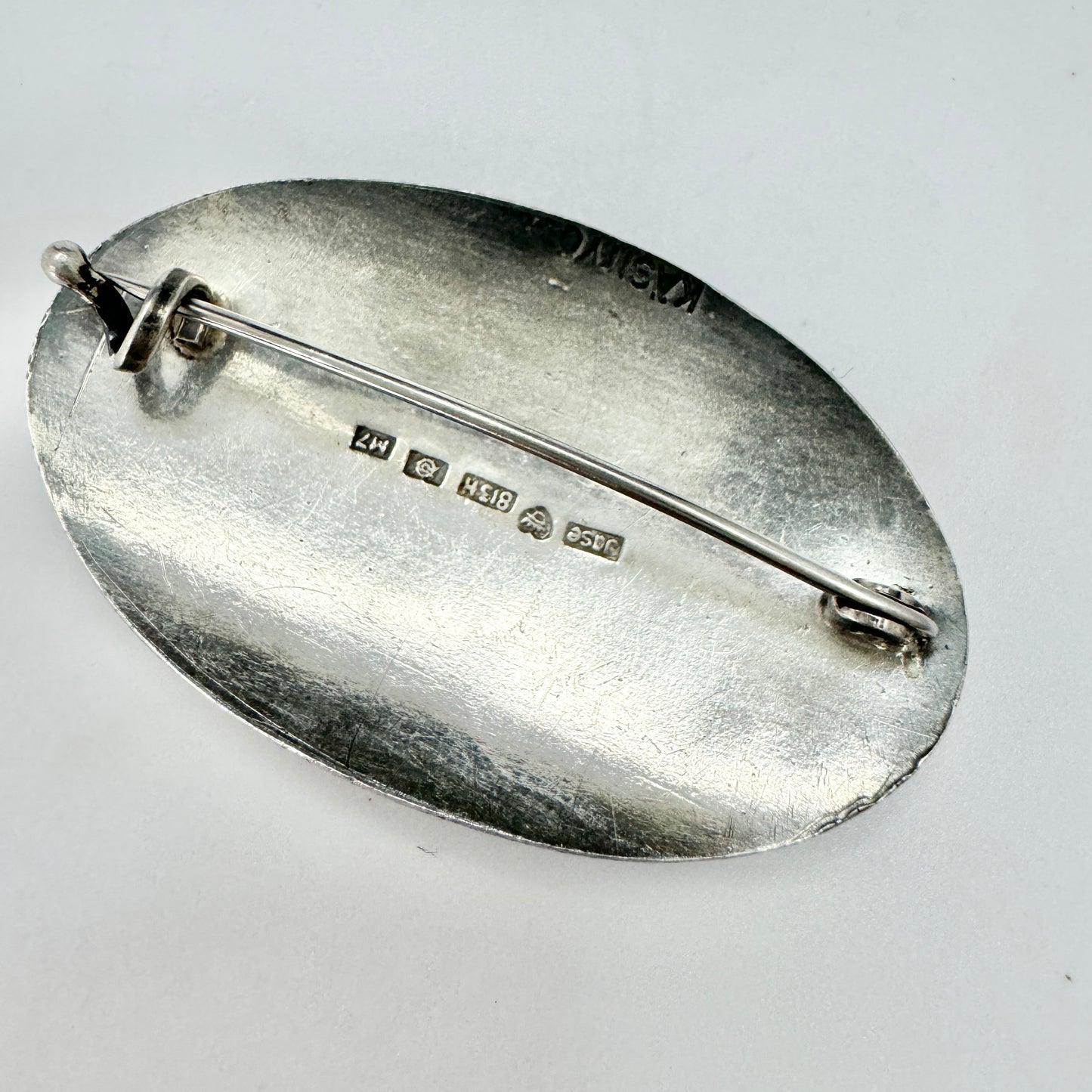 Jase, Finland, 1965 Vintage Solid Silver Brooch. Marked Handmade.