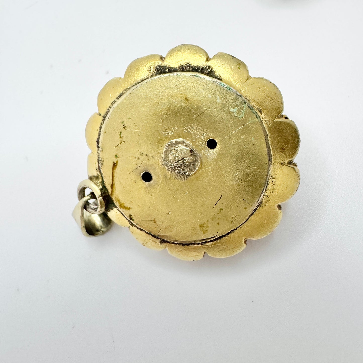 Sweden. Antique mid 1800s Silver Buttons Converted to Pendant and Earrings.