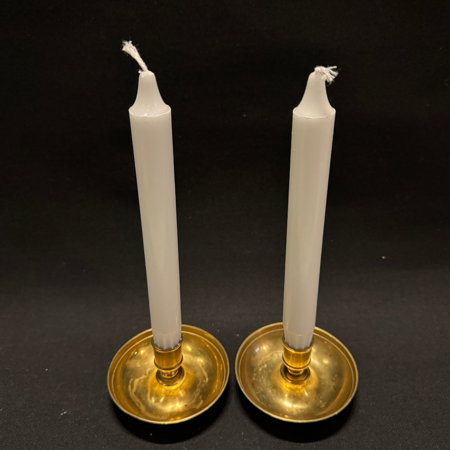 Antique ca 1900. Brass Travel Candle Holders.