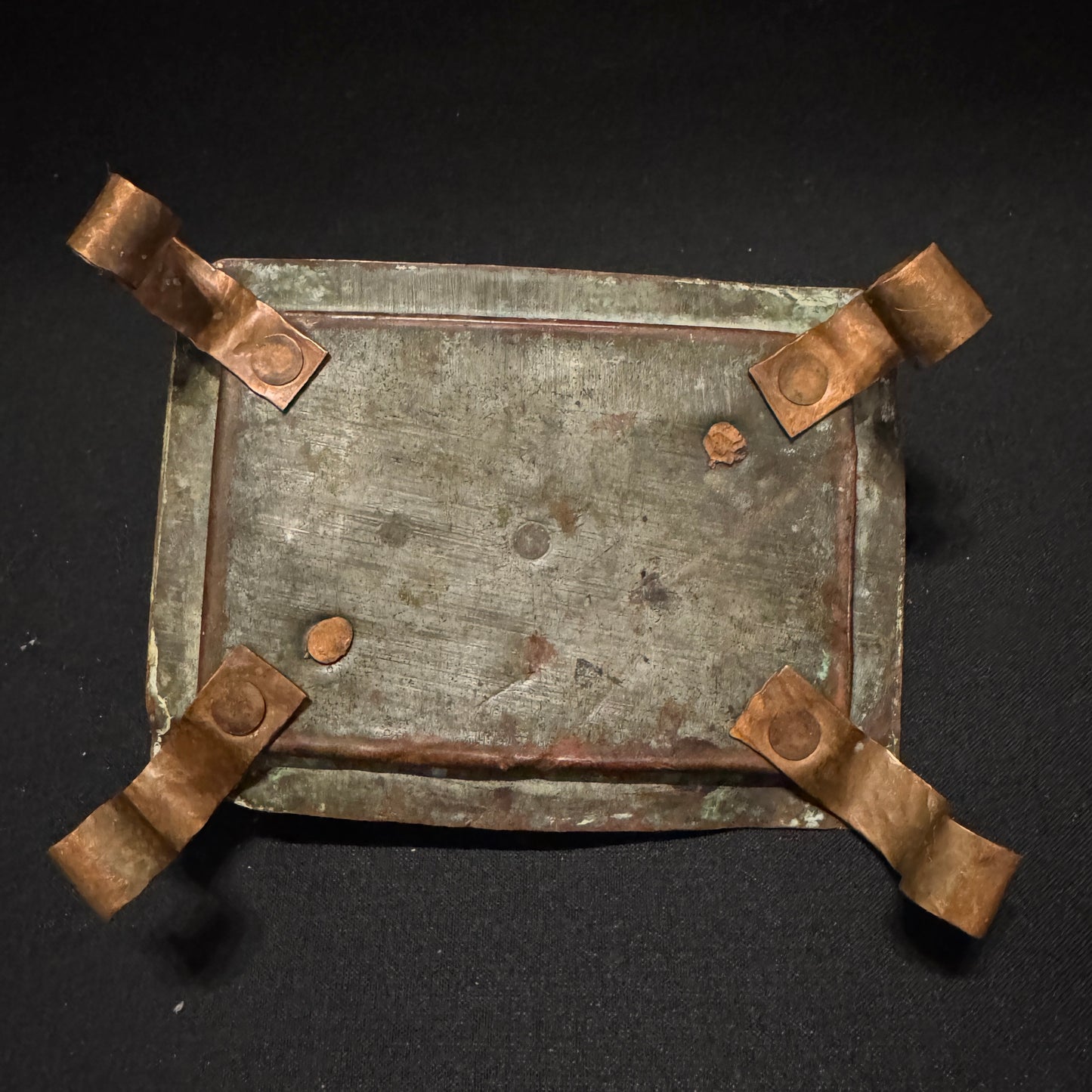 Antique 1800s Copper Folk Art Candle Holder. Probably Scandinavian.