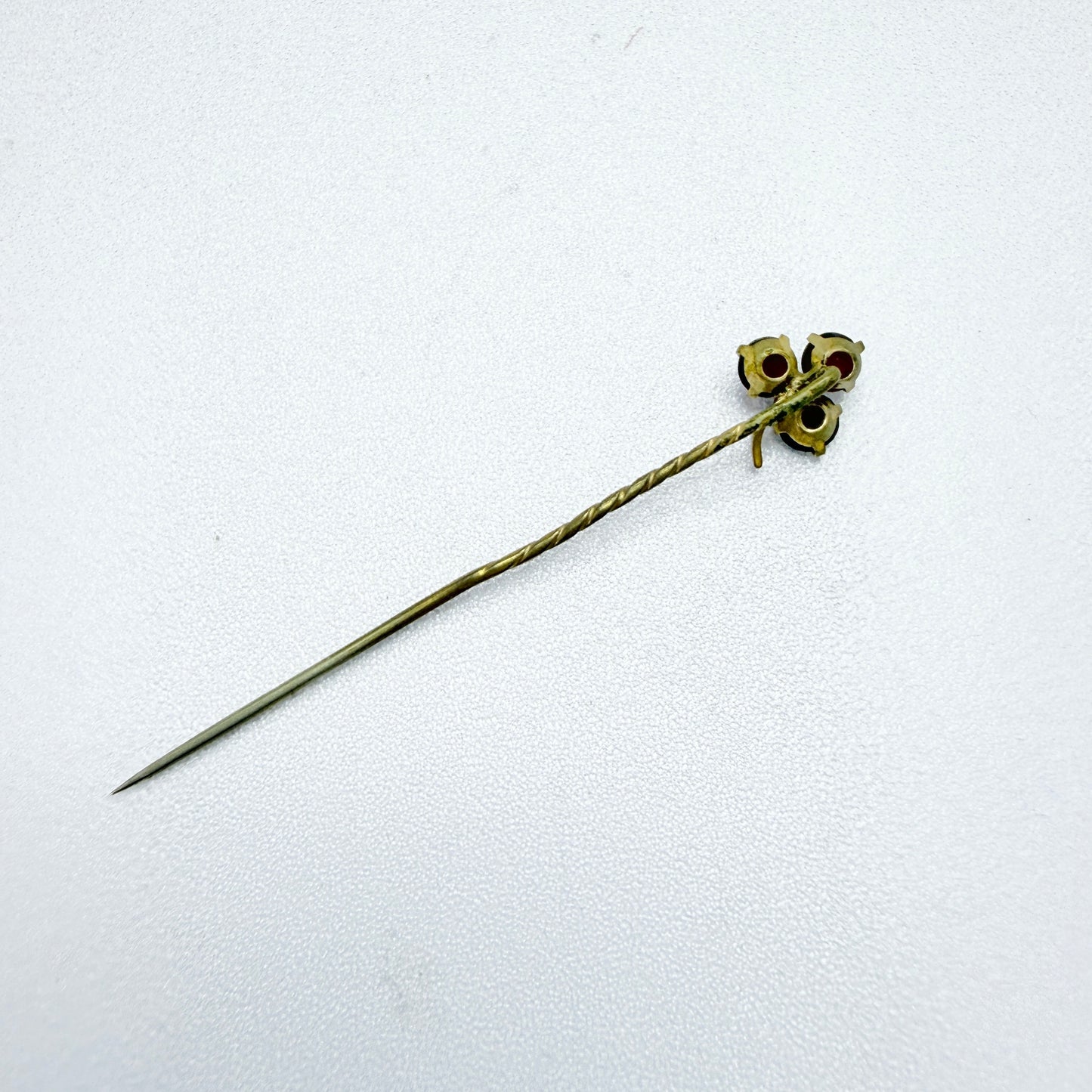 Antique Bohemian Garnet Gilt Metal Stick Pin Lapel Pin