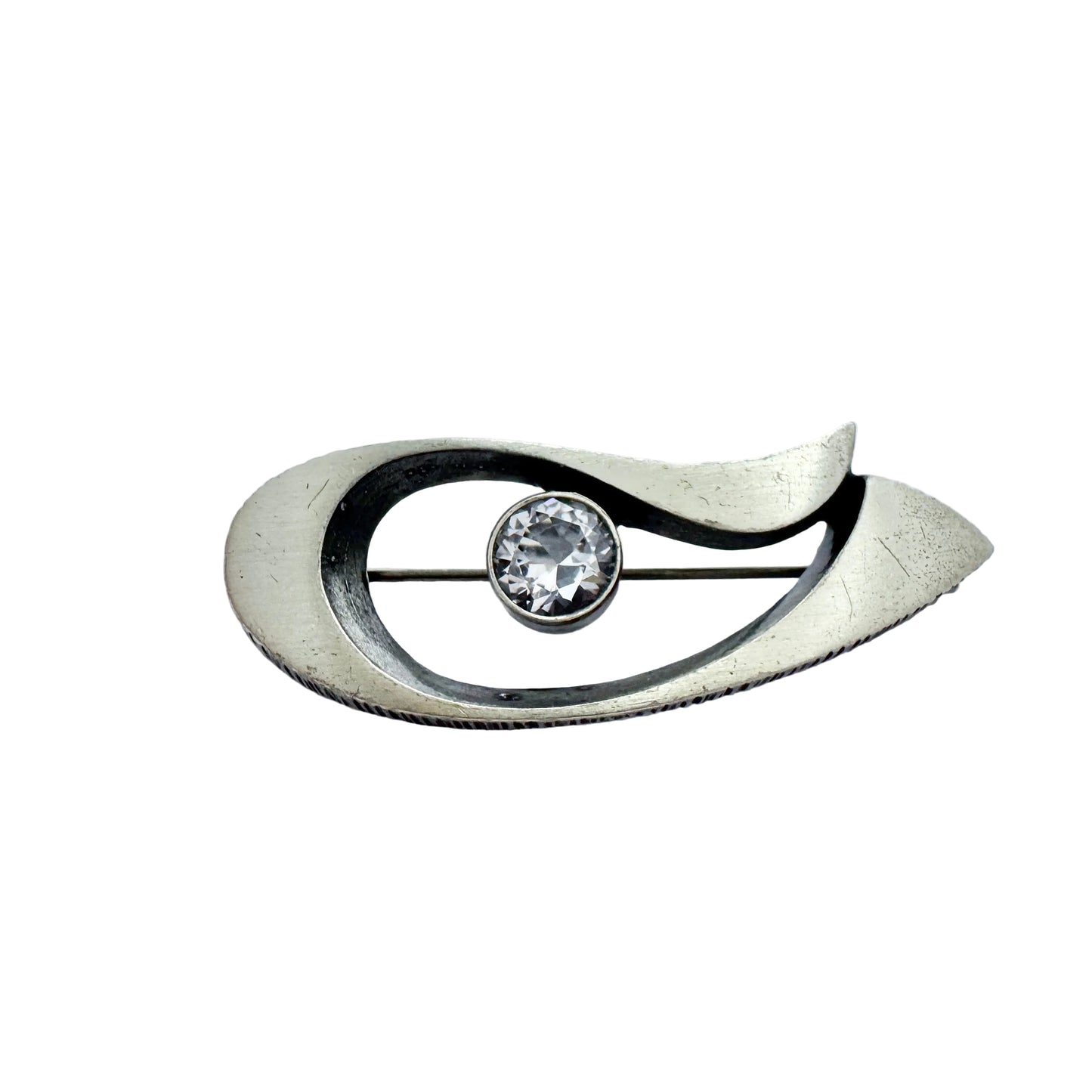 FinnFeelings, Finland. Vintage Sterling Silver Rock Crystal Brooch.