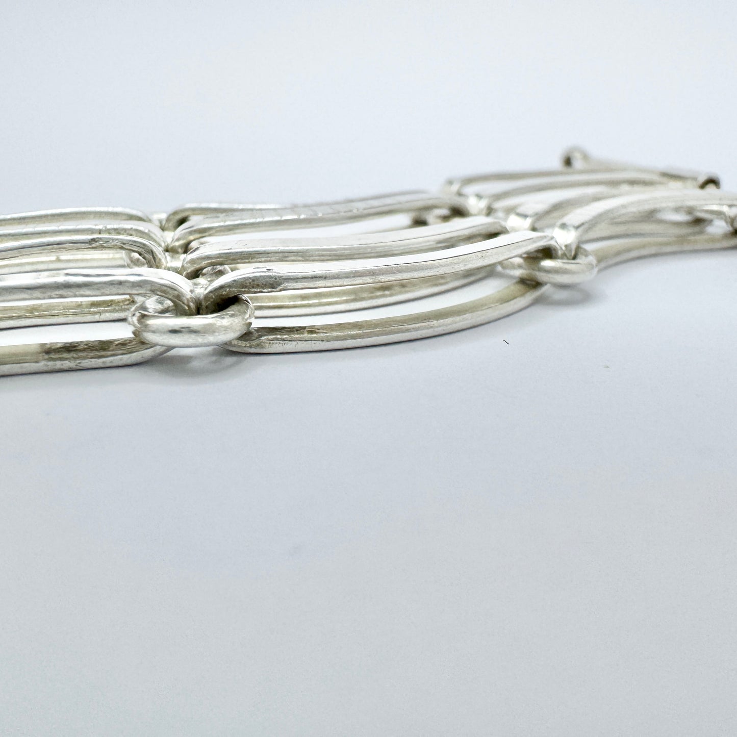 ORNO, Poland 1960s. Vintage Modernist Solid Silver Bracelet.