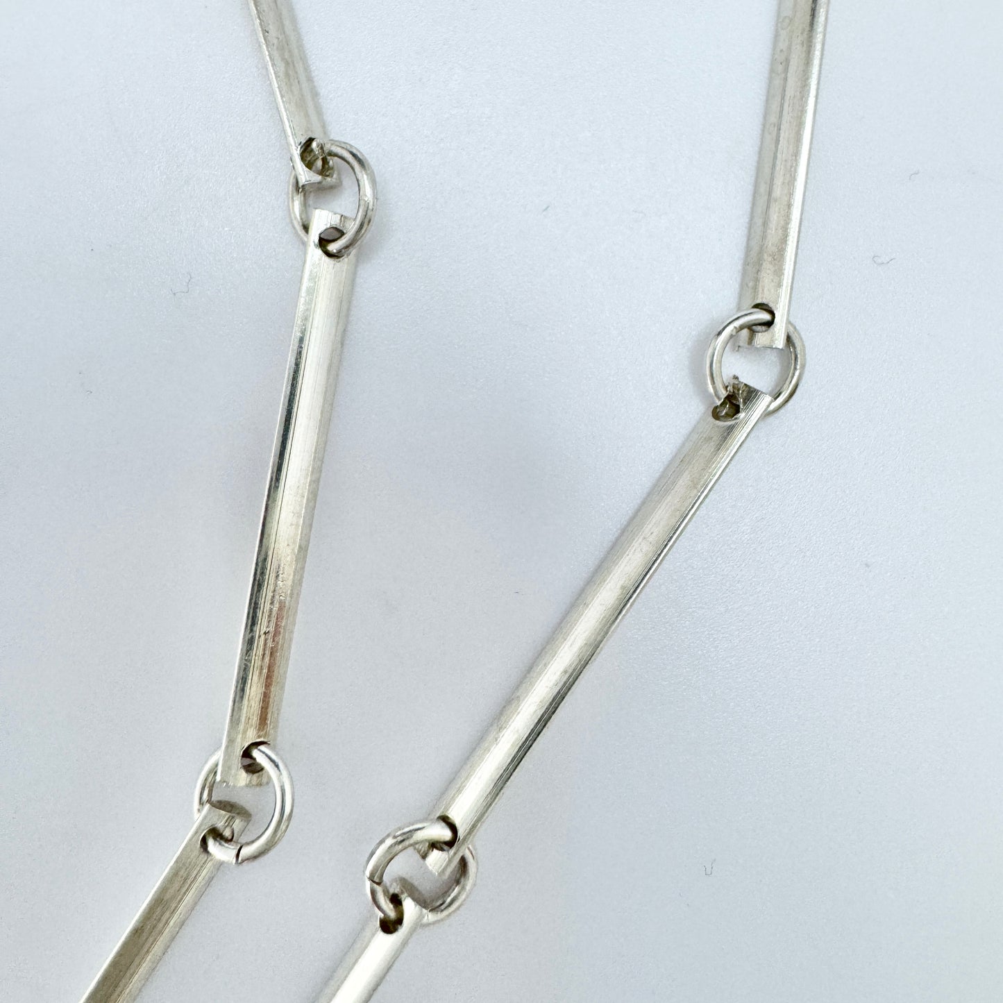 GEWE, Sweden 1966. Vintage Sterling Silver 26inch Link Necklace.