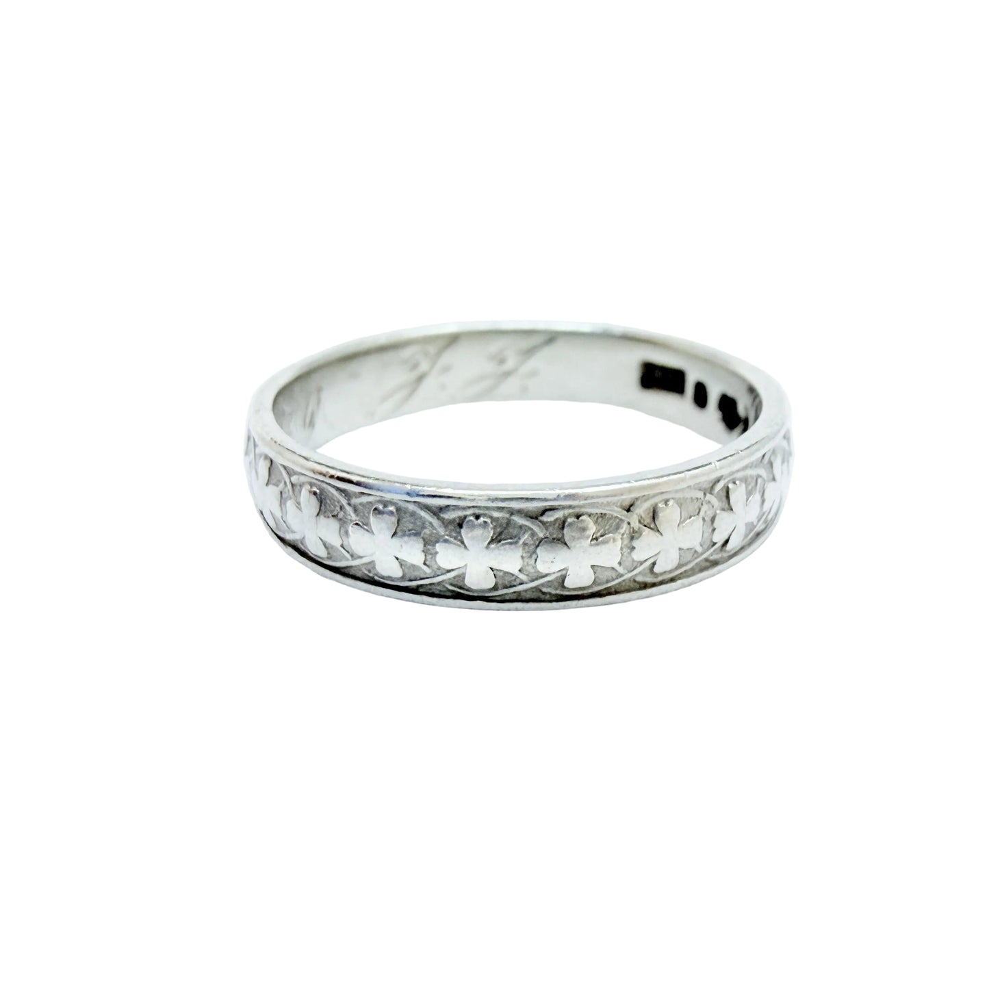 John Lindgren, Sweden 1939. Vintage Solid Silver Cross Band Men's Ring.