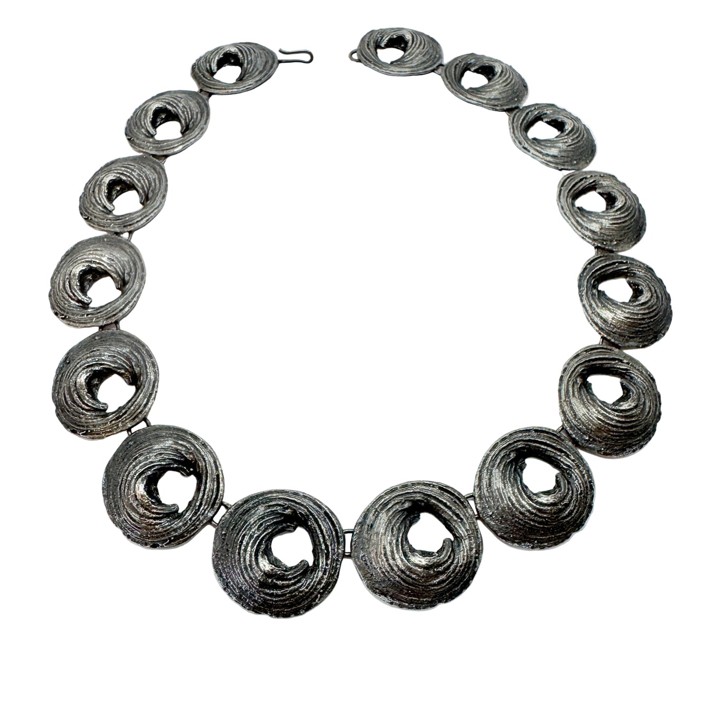Helky Juvonen for N Westerback, Finland 1972. Bold Vintage Silver Necklace.