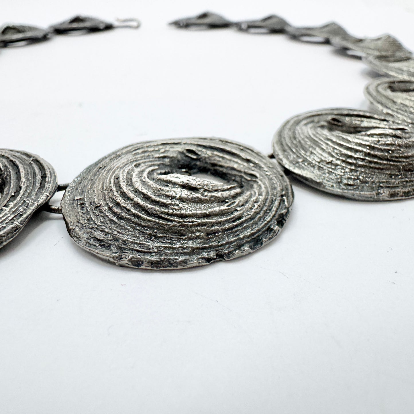 Helky Juvonen for N Westerback, Finland 1972. Bold Vintage Silver Necklace.