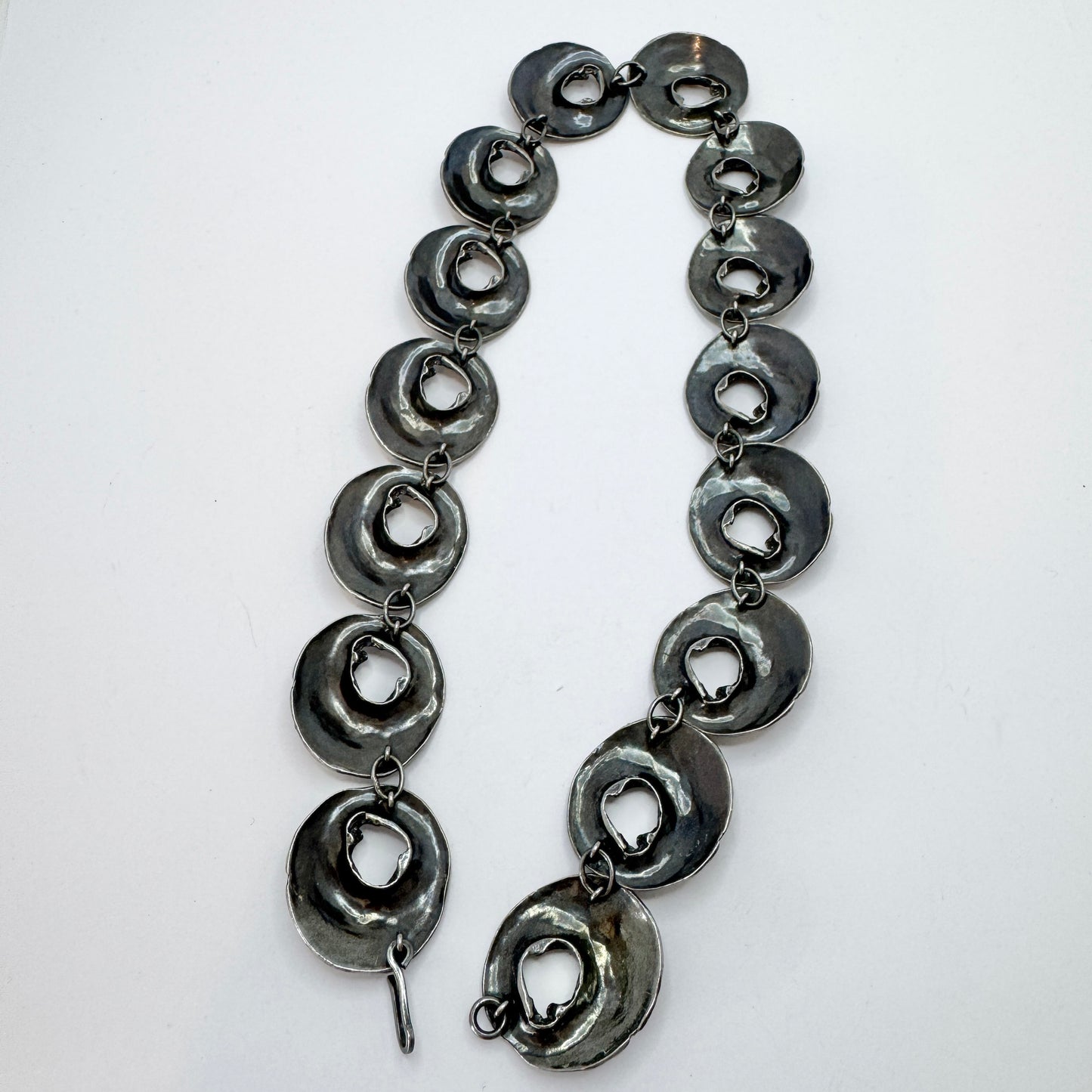 Helky Juvonen for N Westerback, Finland 1972. Bold Vintage Silver Necklace.