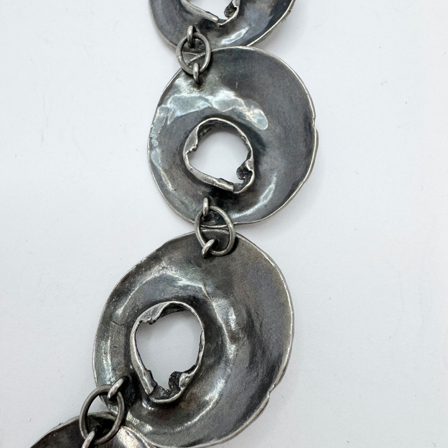 Helky Juvonen for N Westerback, Finland 1972. Bold Vintage Silver Necklace.