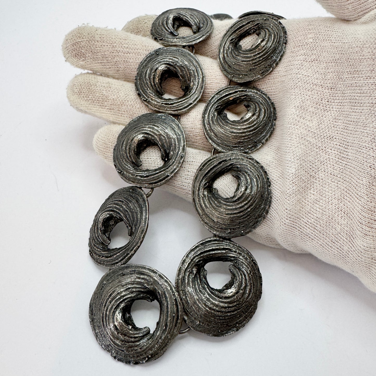 Helky Juvonen for N Westerback, Finland 1972. Bold Vintage Silver Necklace.