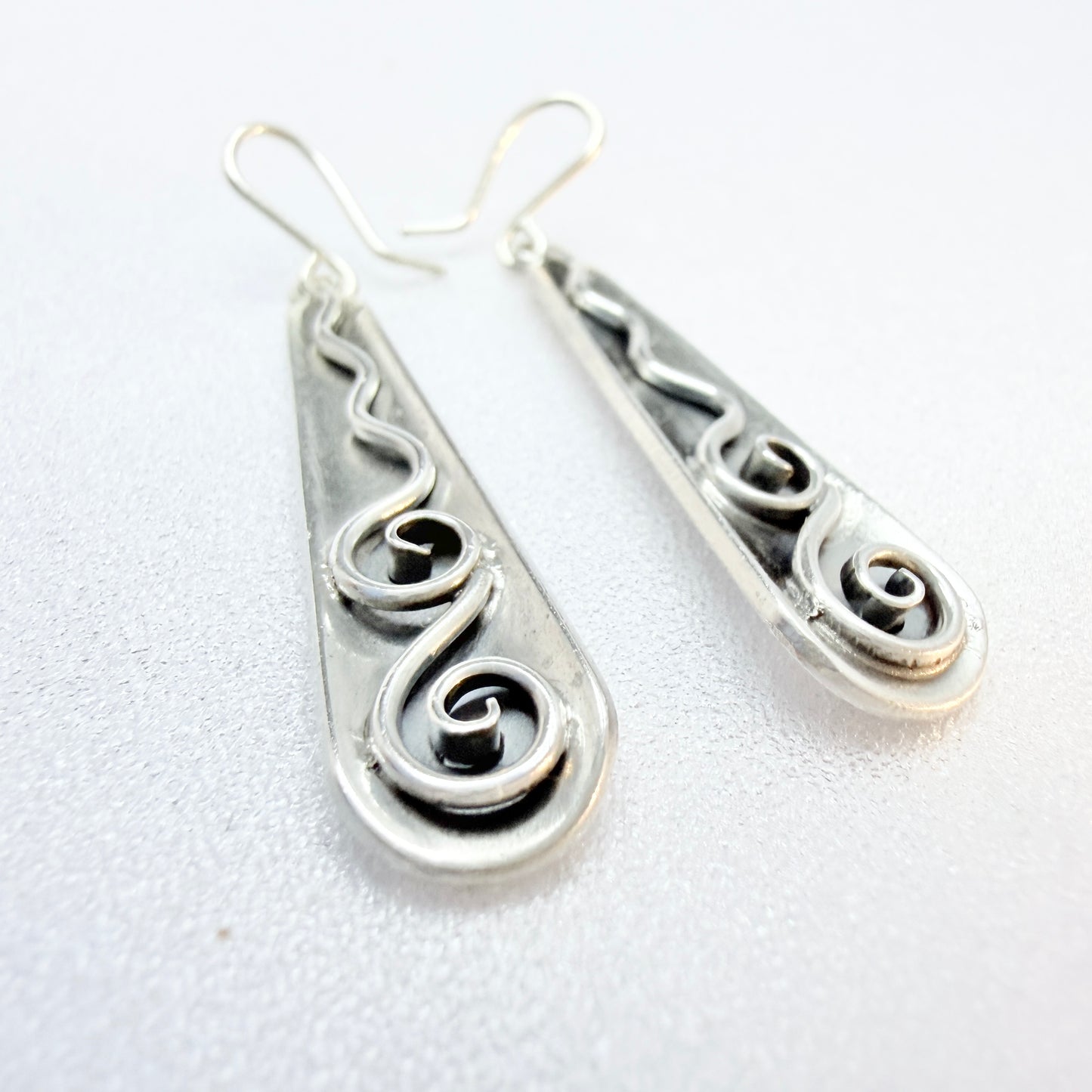 G Dahlgren, Sweden 1954. Vintage Sterling Silver Earrings. Signed.