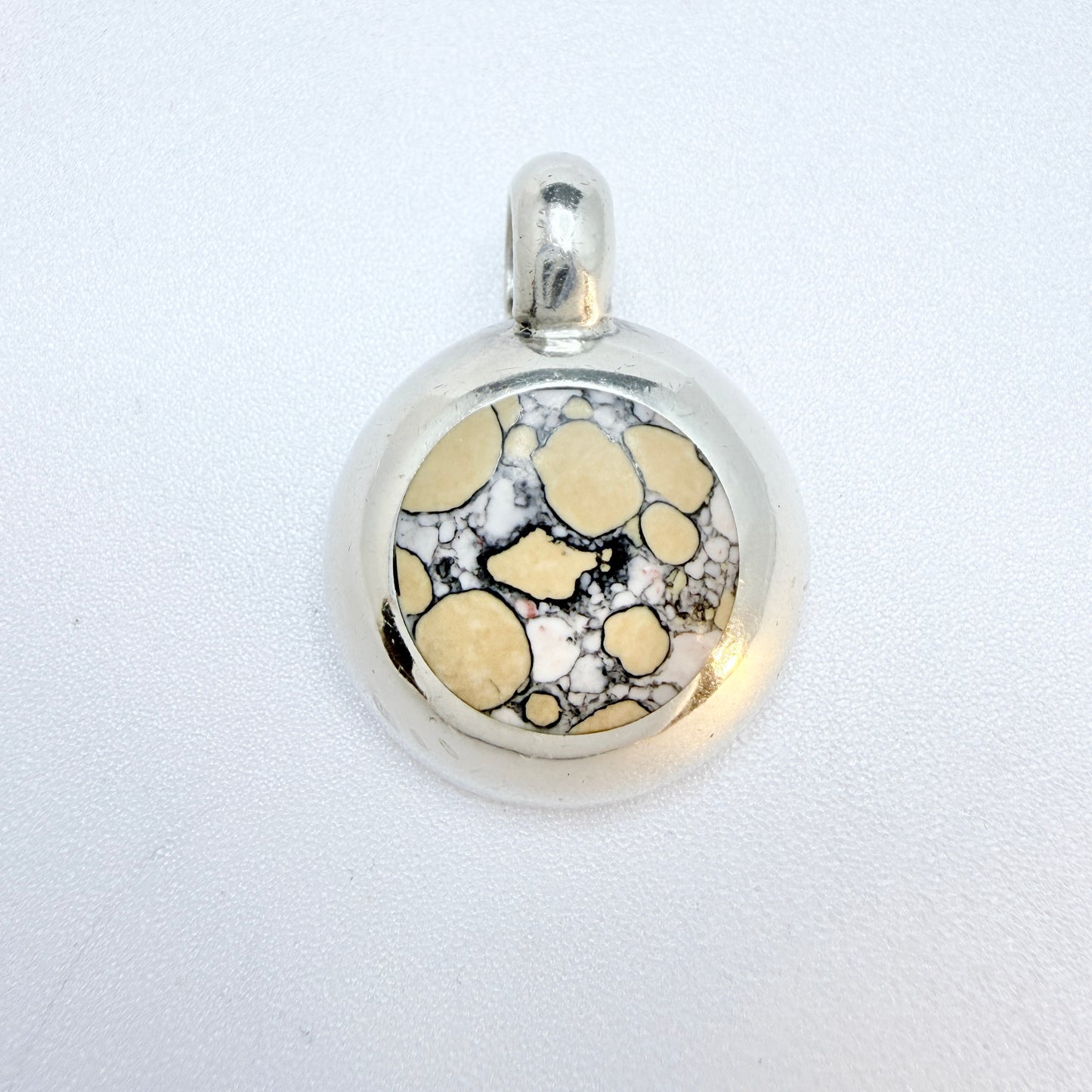 Mexico. Vintage Sterling Silver Jasper Pendant.
