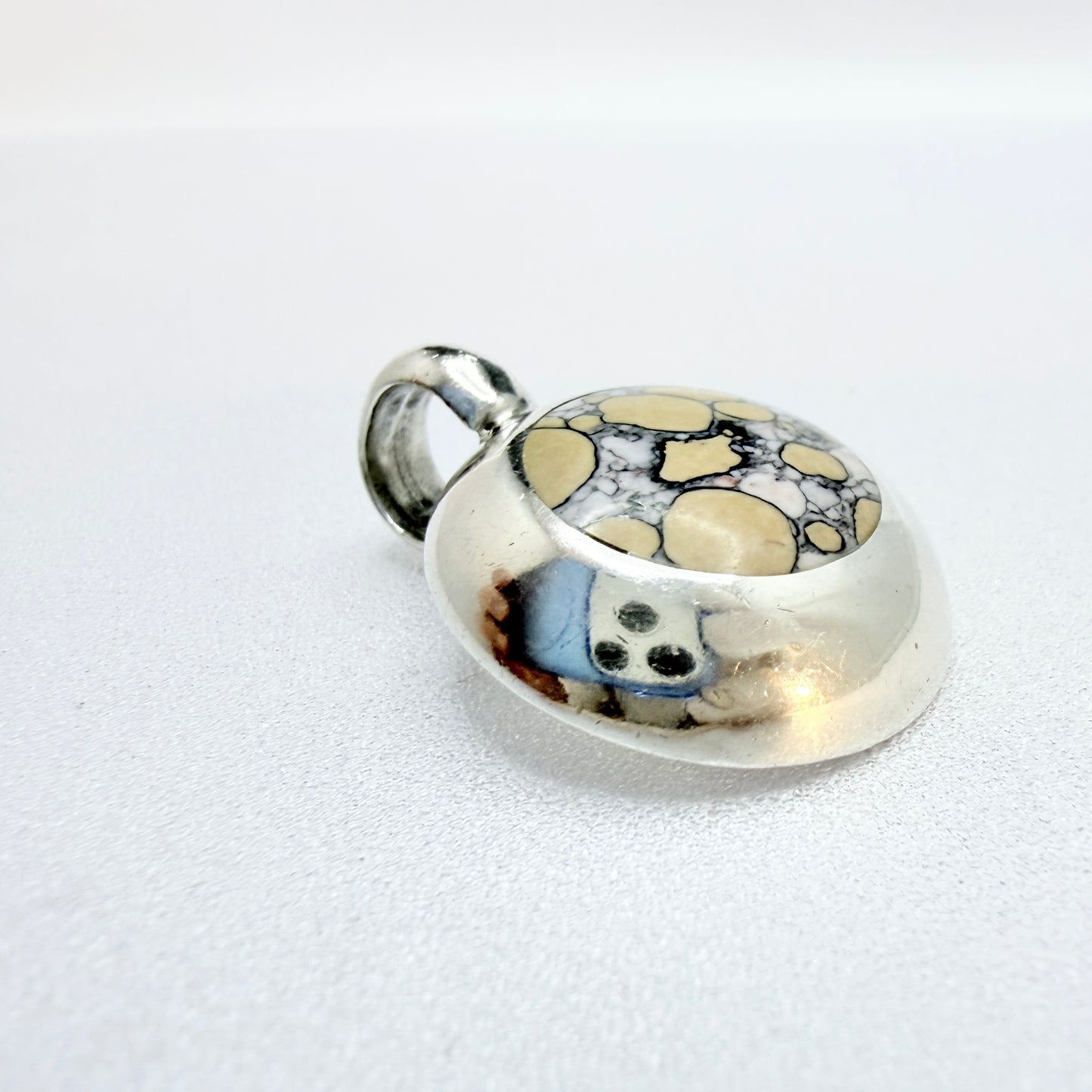 Mexico. Vintage Sterling Silver Jasper Pendant.