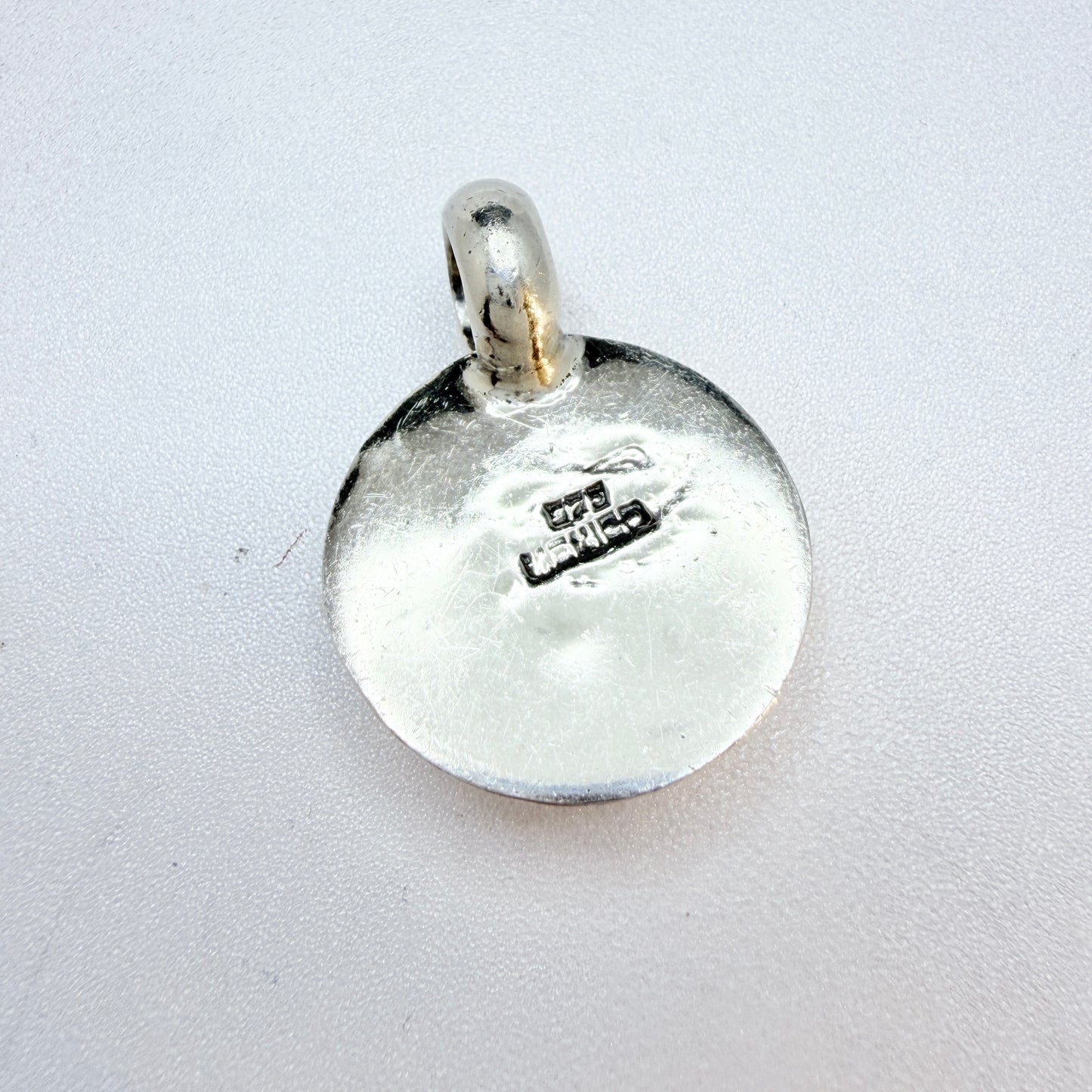 Mexico. Vintage Sterling Silver Jasper Pendant.