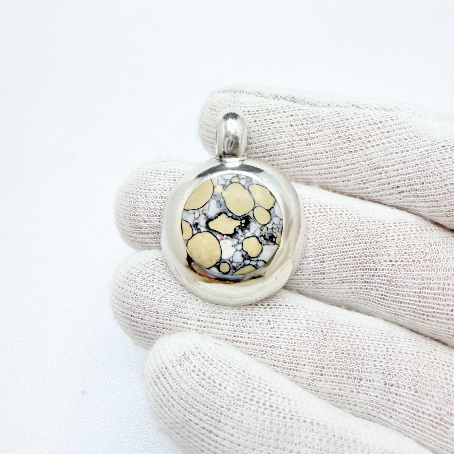 Mexico. Vintage Sterling Silver Jasper Pendant.