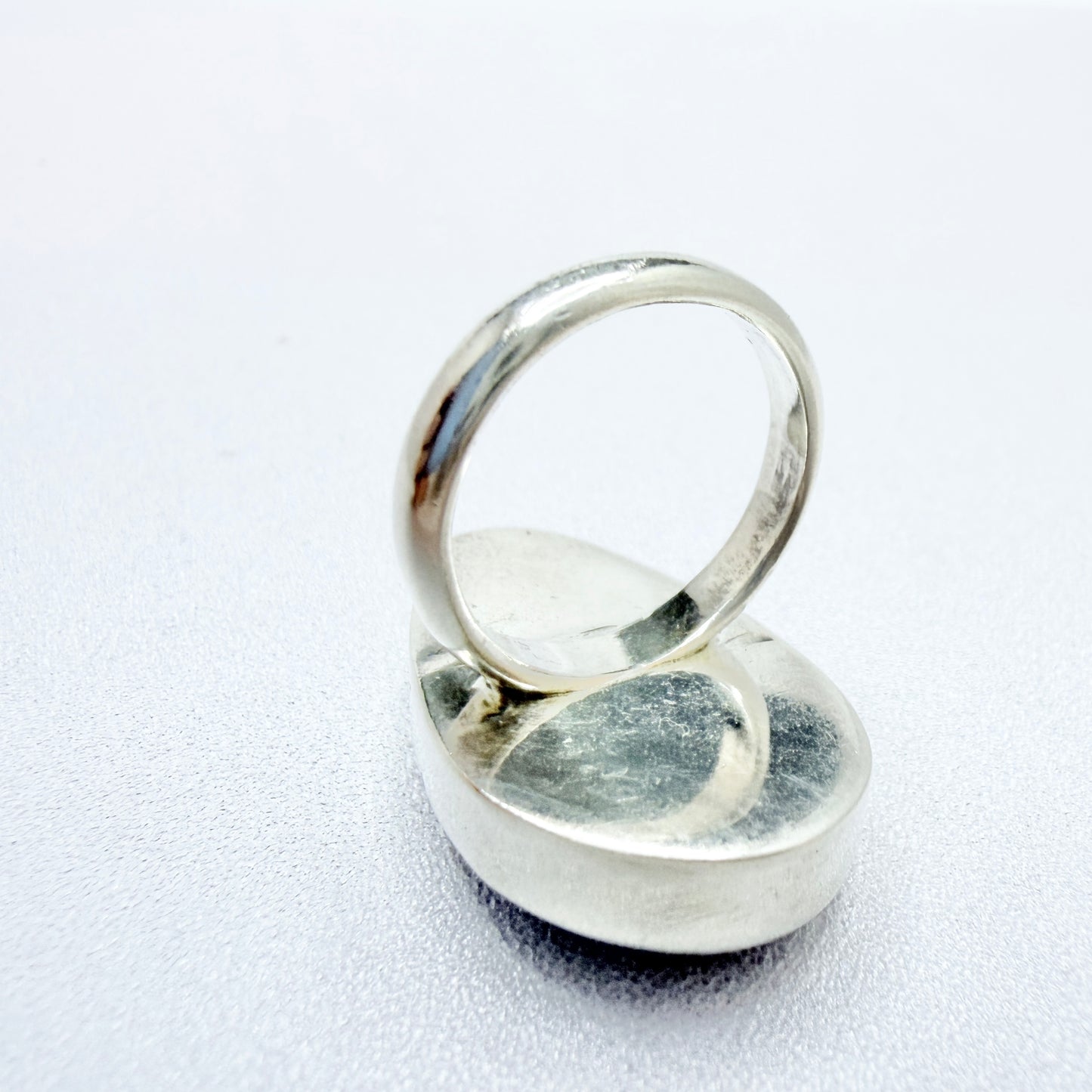 Australia. Vintage Sterling Silver Large Boulder Opal Ring.