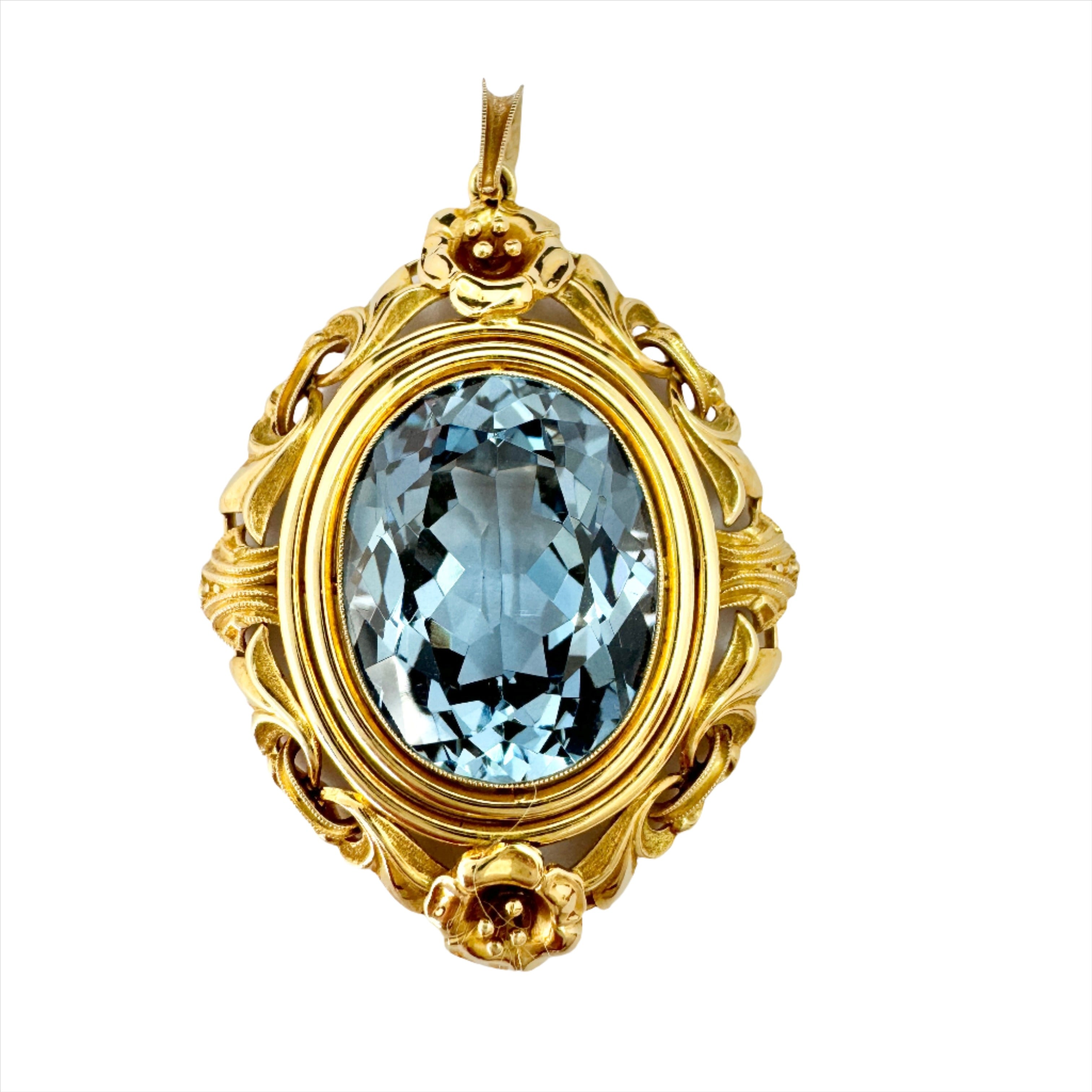 Vintage 14k W Gold Blue cheap Spinel Necklace