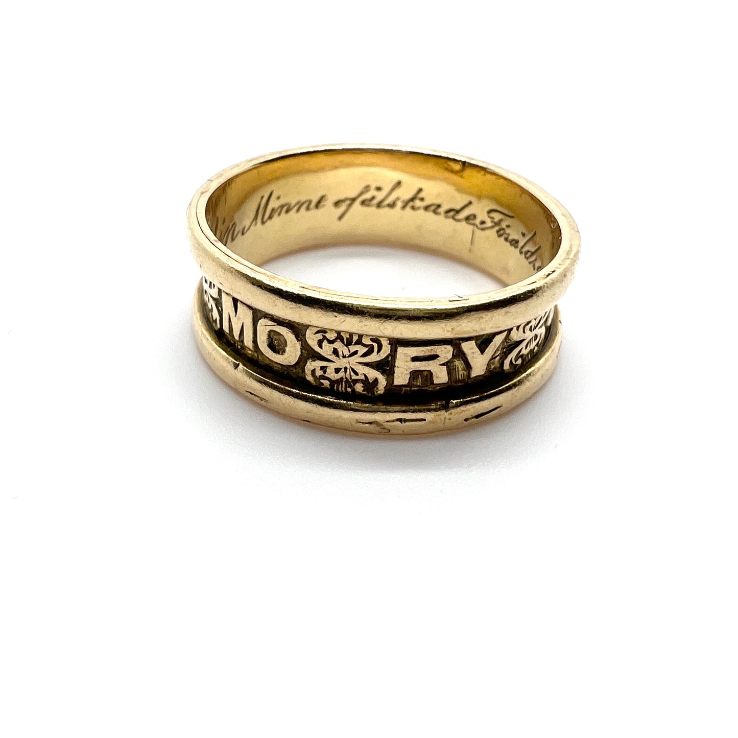 Birmingham 1870. Antique Victorian 18k Gold In Memory Of Mourning Ring.