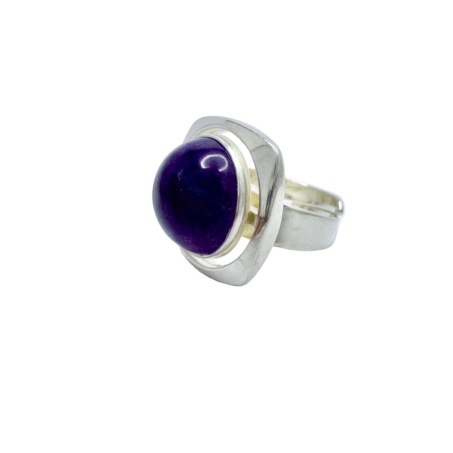 K-E Palmberg for Alton, Sweden 1975. Vintage Sterling Silver Amethyst Ring. Signed.