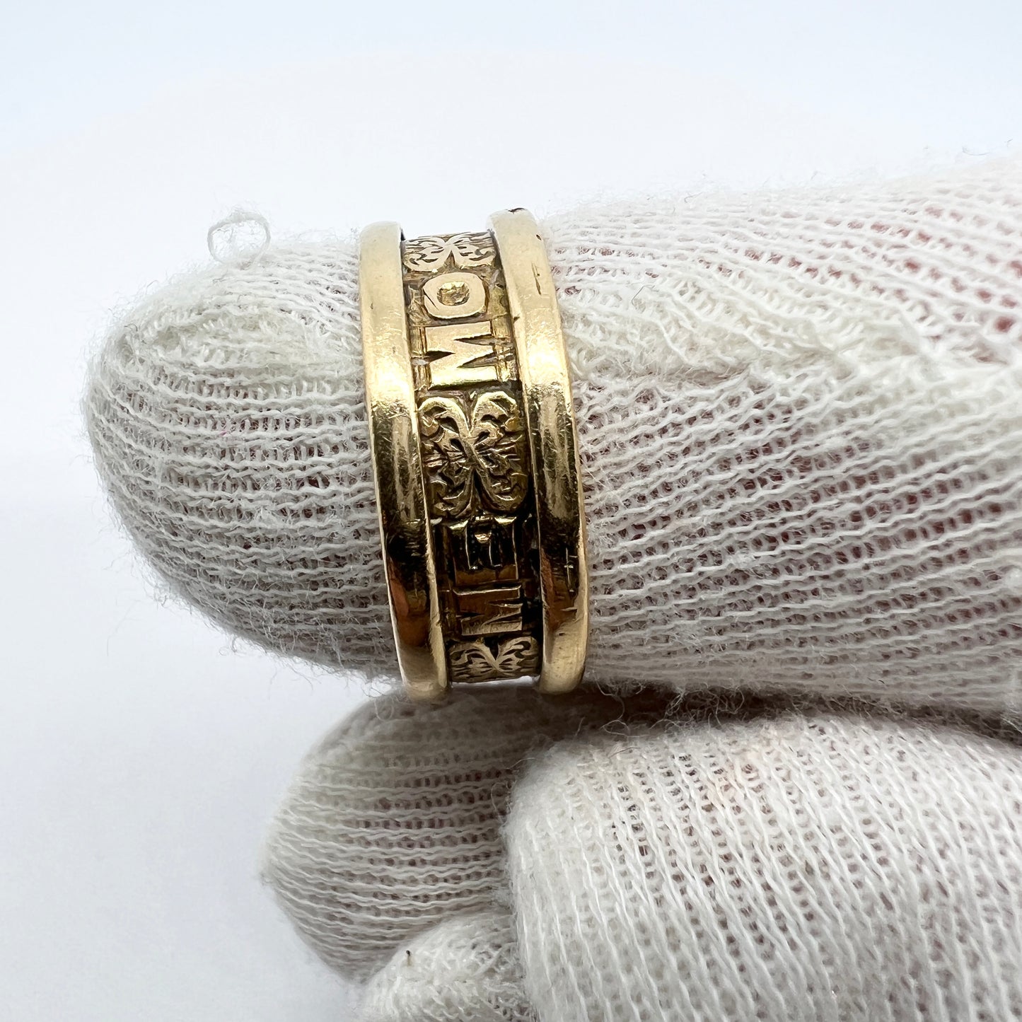 Birmingham 1870. Antique Victorian 18k Gold In Memory Of Mourning Ring.