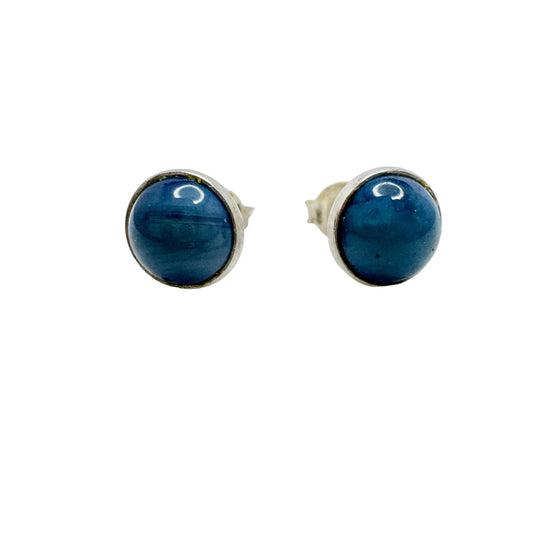 Sweden 1960-70s. Vintage Bergslagen-stone Silver Stud Earrings.