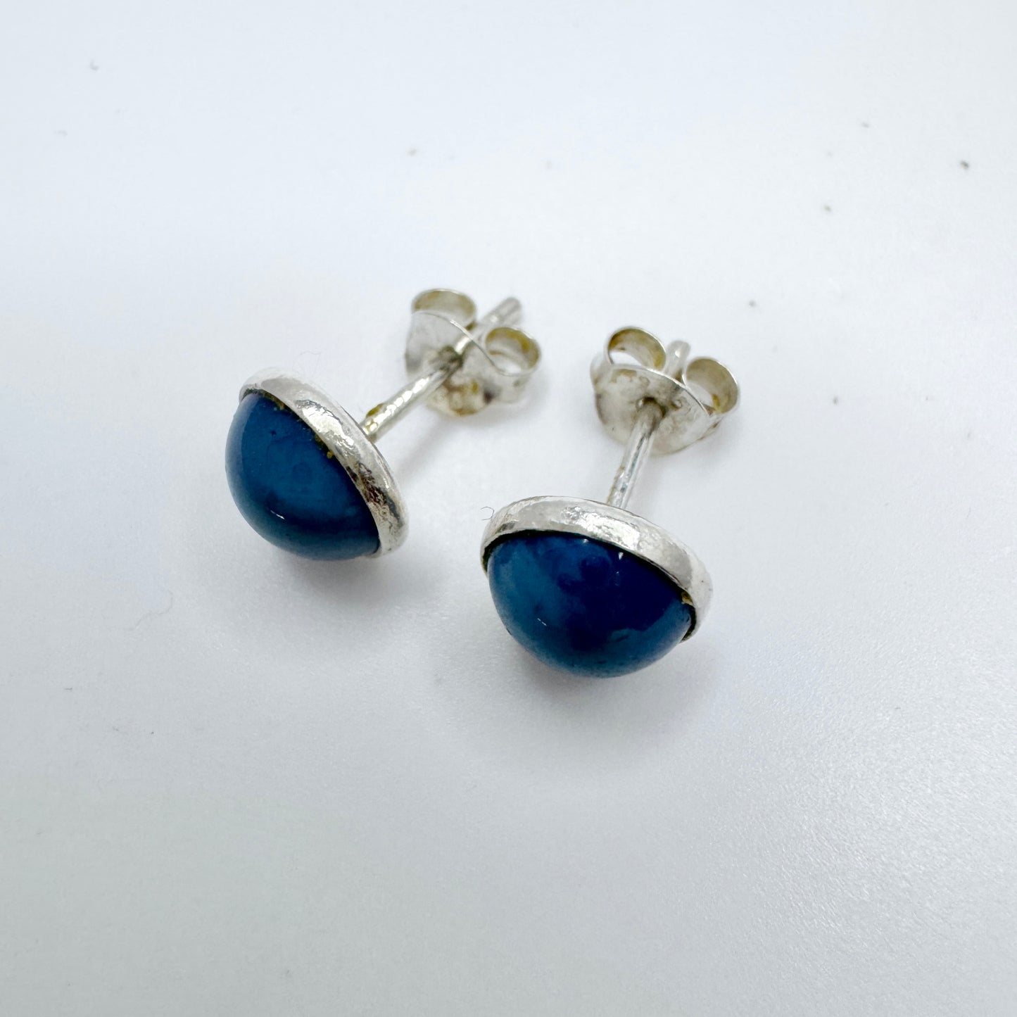 Sweden 1960-70s. Vintage Bergslagen-stone Silver Stud Earrings.