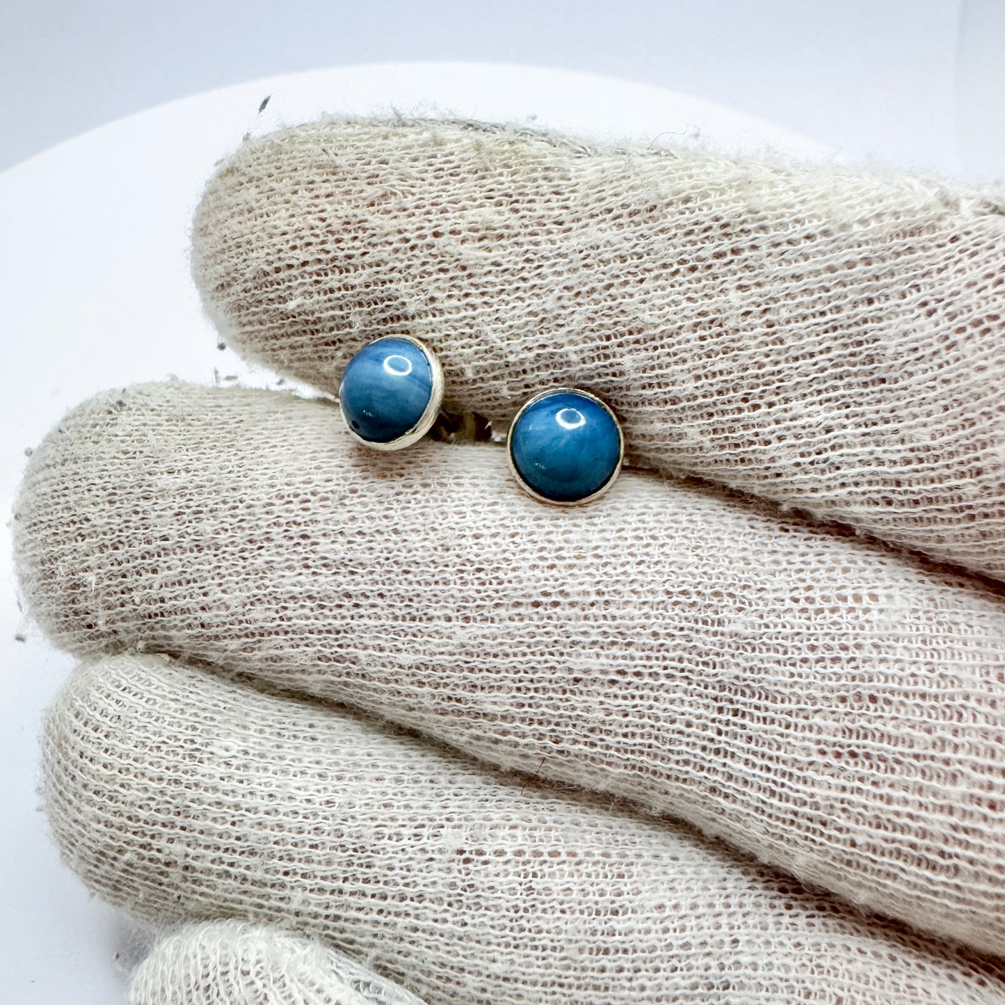 Sweden 1960-70s. Vintage Bergslagen-stone Silver Stud Earrings.