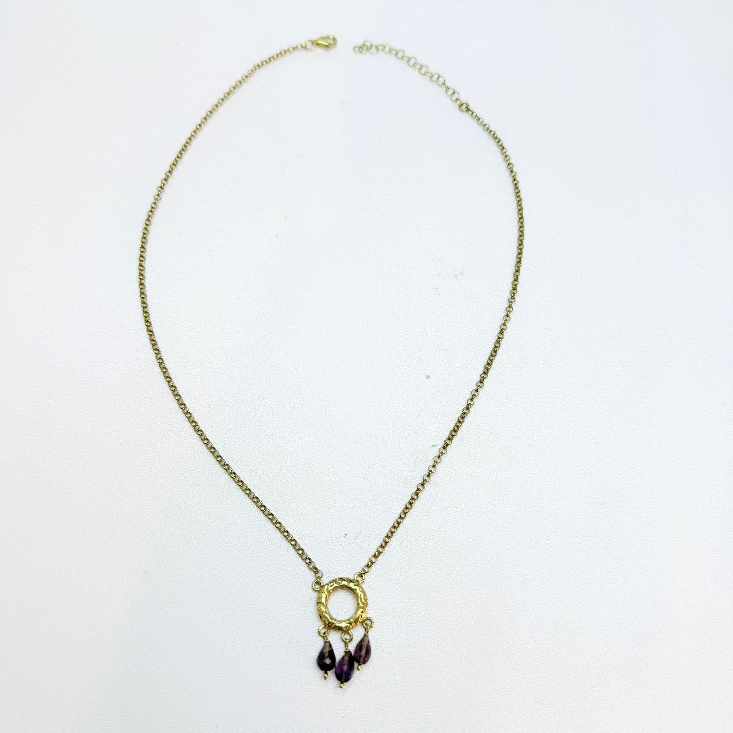 Italy, Vintage Sterling Silver Amethyst Pendant Necklace.