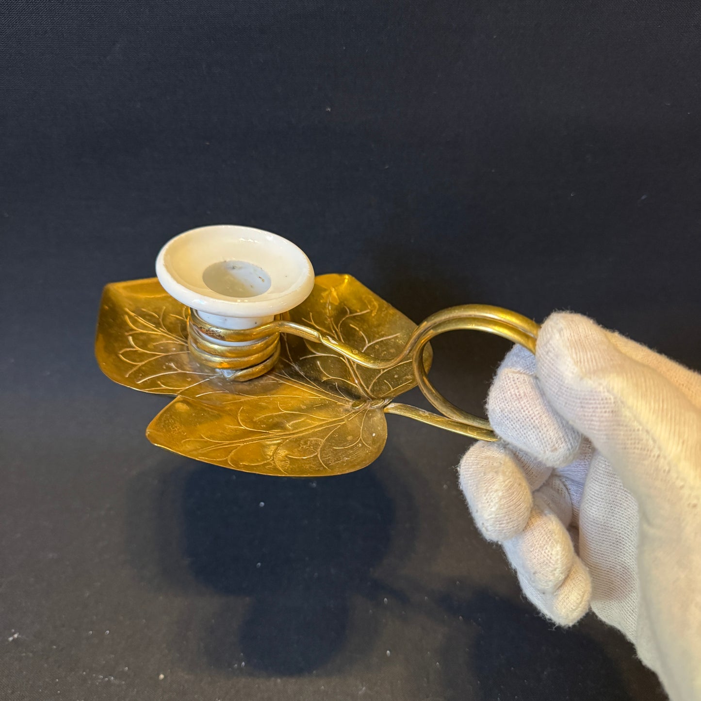 Joseph Sankey. Antique Brass Chamberstick Arts & Crafts Art Nouveau