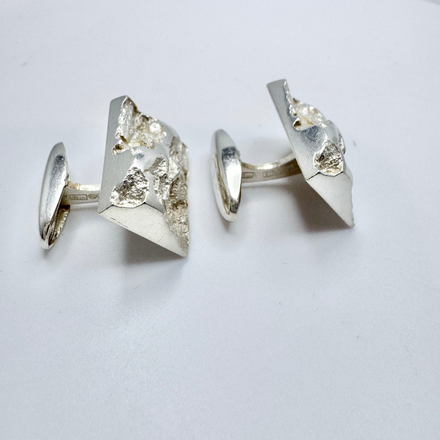 ER:n, Finland year 1970. Vintage Solid Silver Cufflinks.
