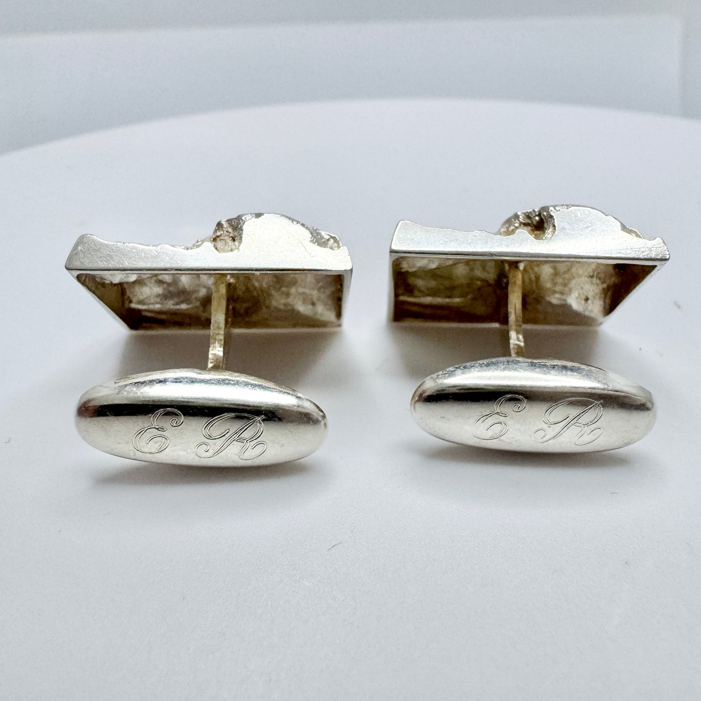 ER:n, Finland year 1970. Vintage Solid Silver Cufflinks.
