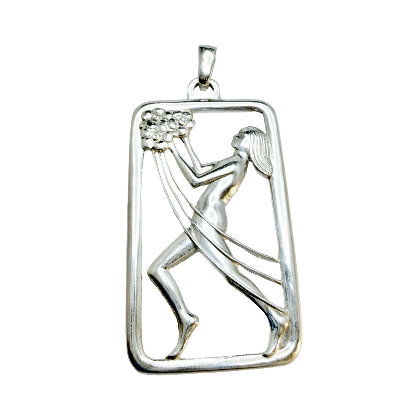 G Dahlgren, Sweden 1947. Vintage Swedish Modern Sterling Silver Pendant.