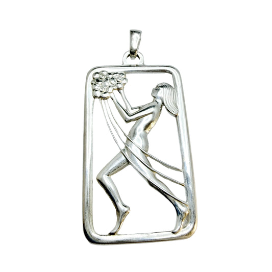 G Dahlgren, Sweden 1947. Vintage Swedish Modern Sterling Silver Pendant.