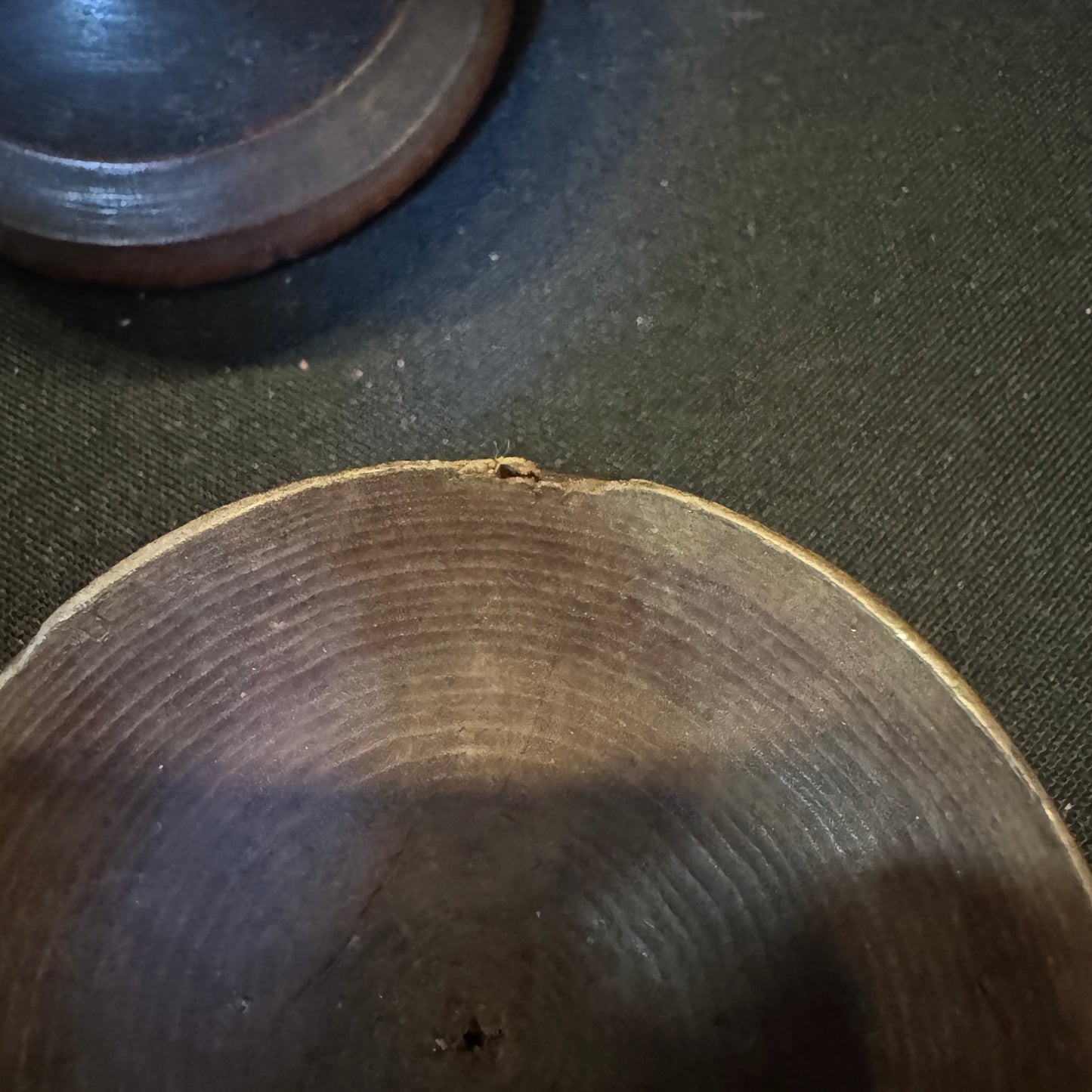 2 mid 1800s Treen Pedestal Box with Lid