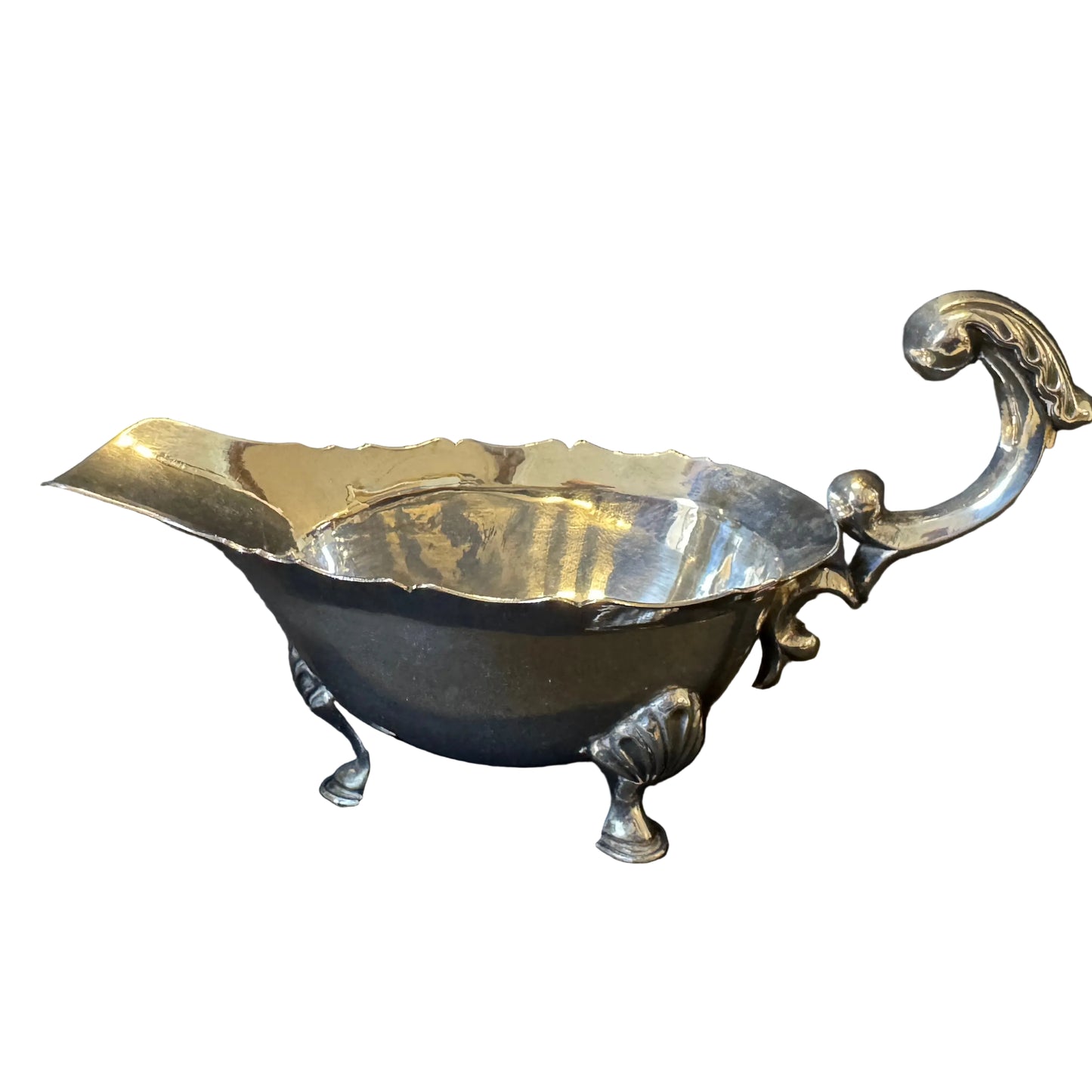 Antique Chinese Export Solid Silver Sauce Boat. 226 gram