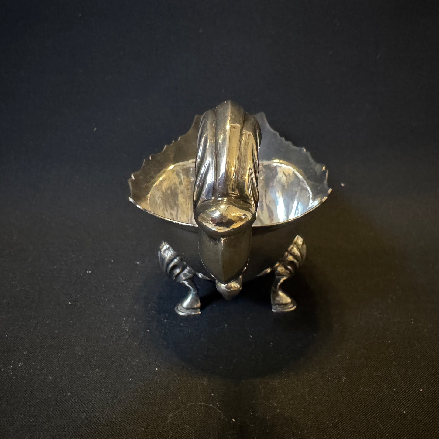 Antique Chinese Export Solid Silver Sauce Boat. 226 gram