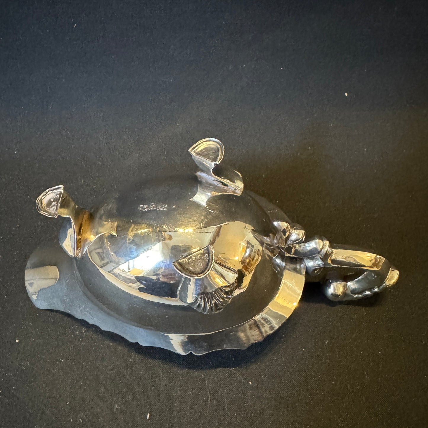 Antique Chinese Export Solid Silver Sauce Boat. 226 gram