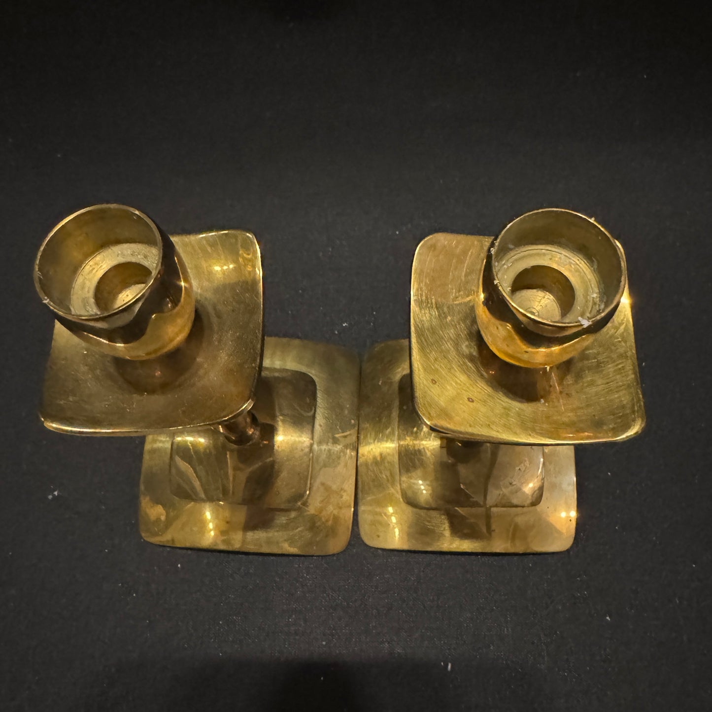 Dantorp Design, Denmark. Vintage 1960-70s Mid-century Brass Candlesticks