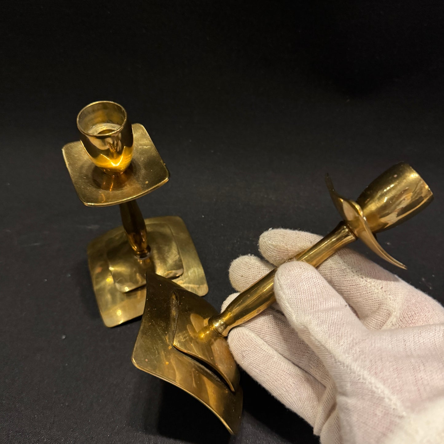 Dantorp Design, Denmark. Vintage 1960-70s Mid-century Brass Candlesticks