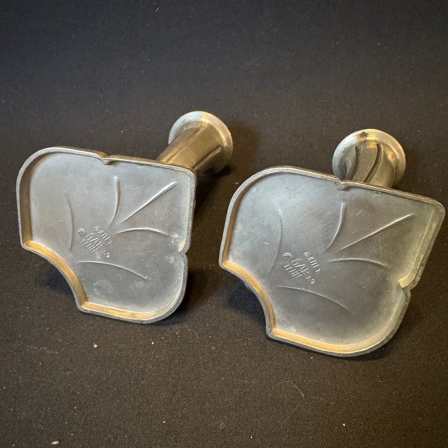 GAB, Stockholm, Sweden 1951. Vintage Mid-Century Pewter Candlesticks.