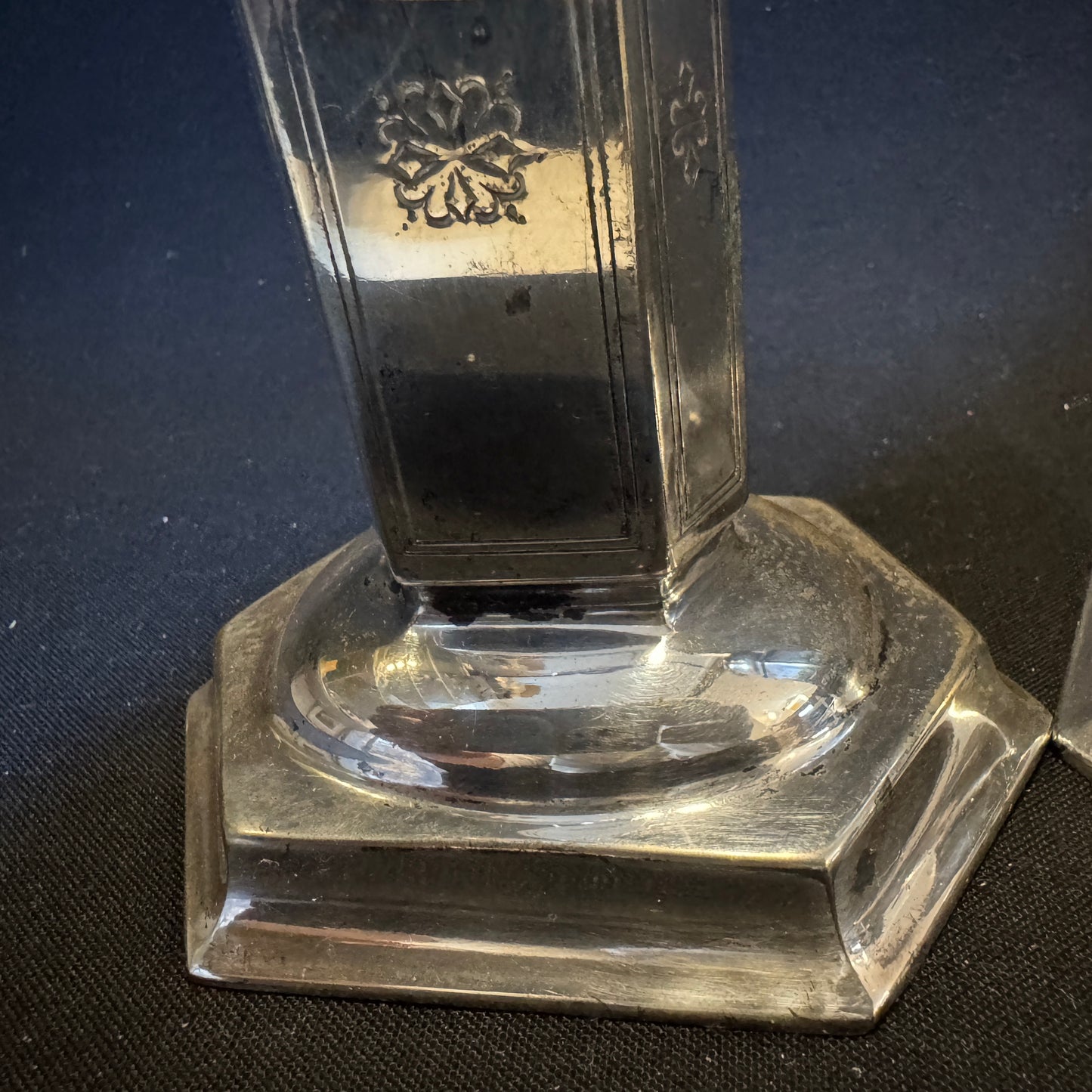 Antique Edwardian Pair of Silver-plated Candlesticks.