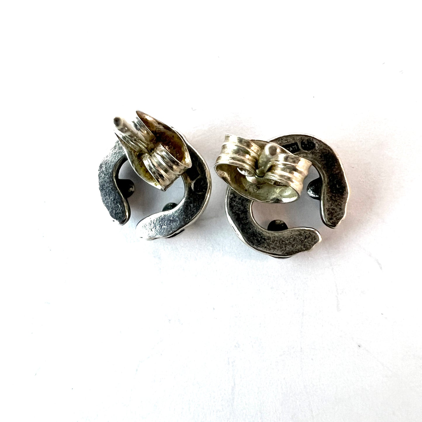 Kalevala Koru Finland. Vintage Sterling Silver Stud Earrings.