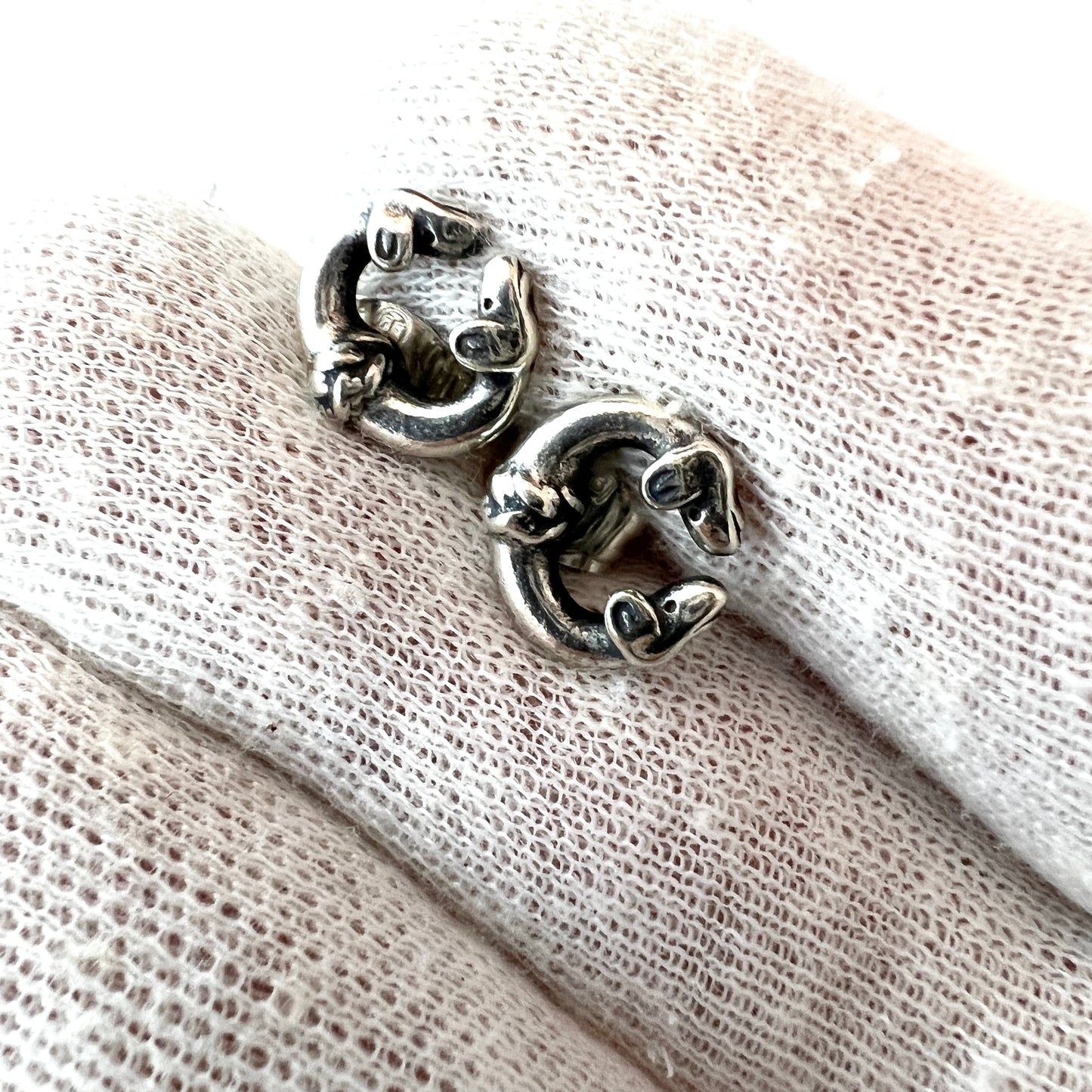 Kalevala Koru Finland. Vintage Sterling Silver Stud Earrings.