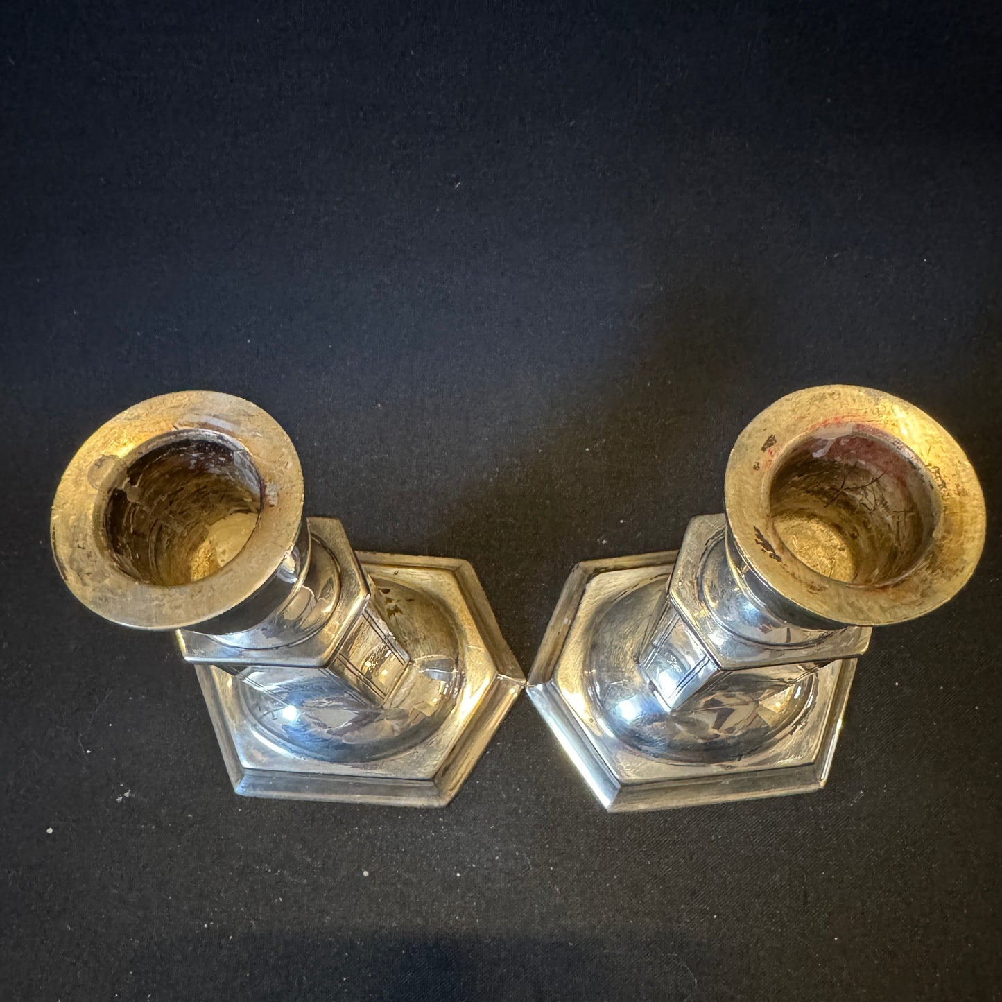 Antique Edwardian Pair of Silver-plated Candlesticks.
