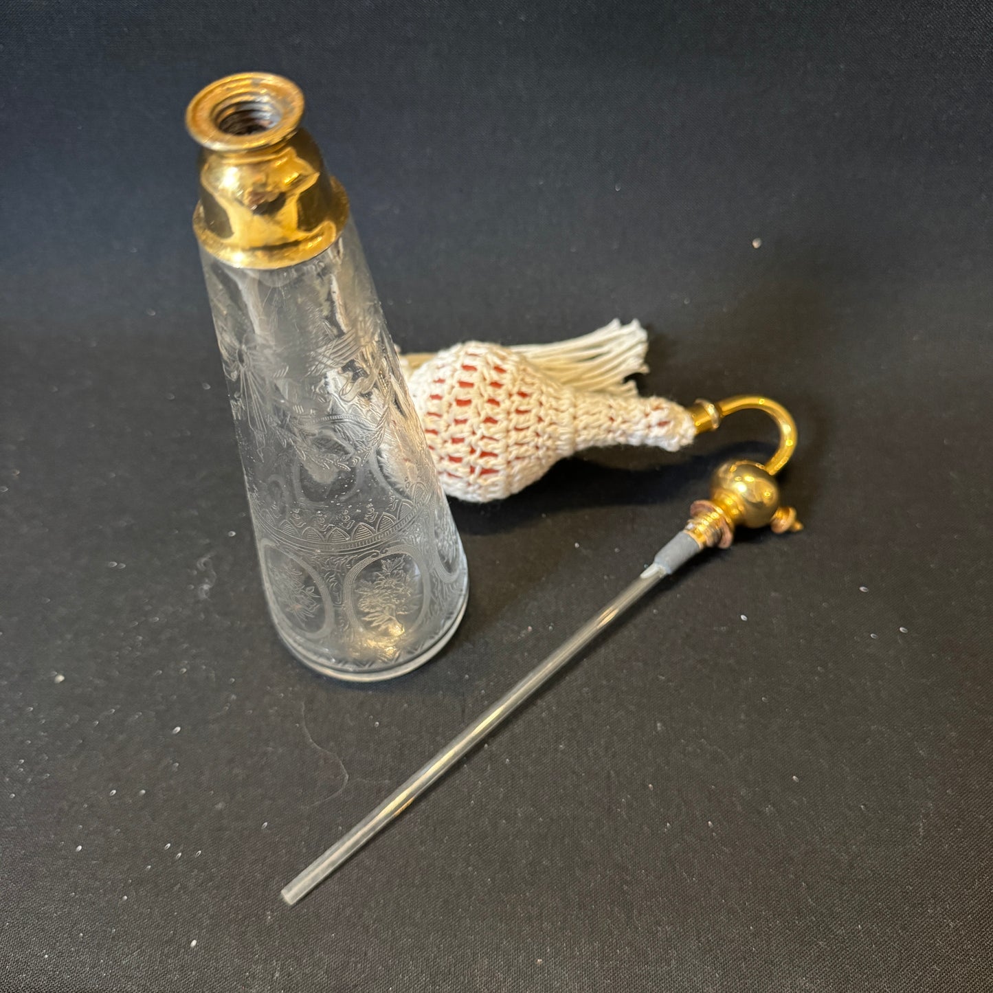 BACCARAT, France. Early 1900s. Antique Glass Perfume Atomizer