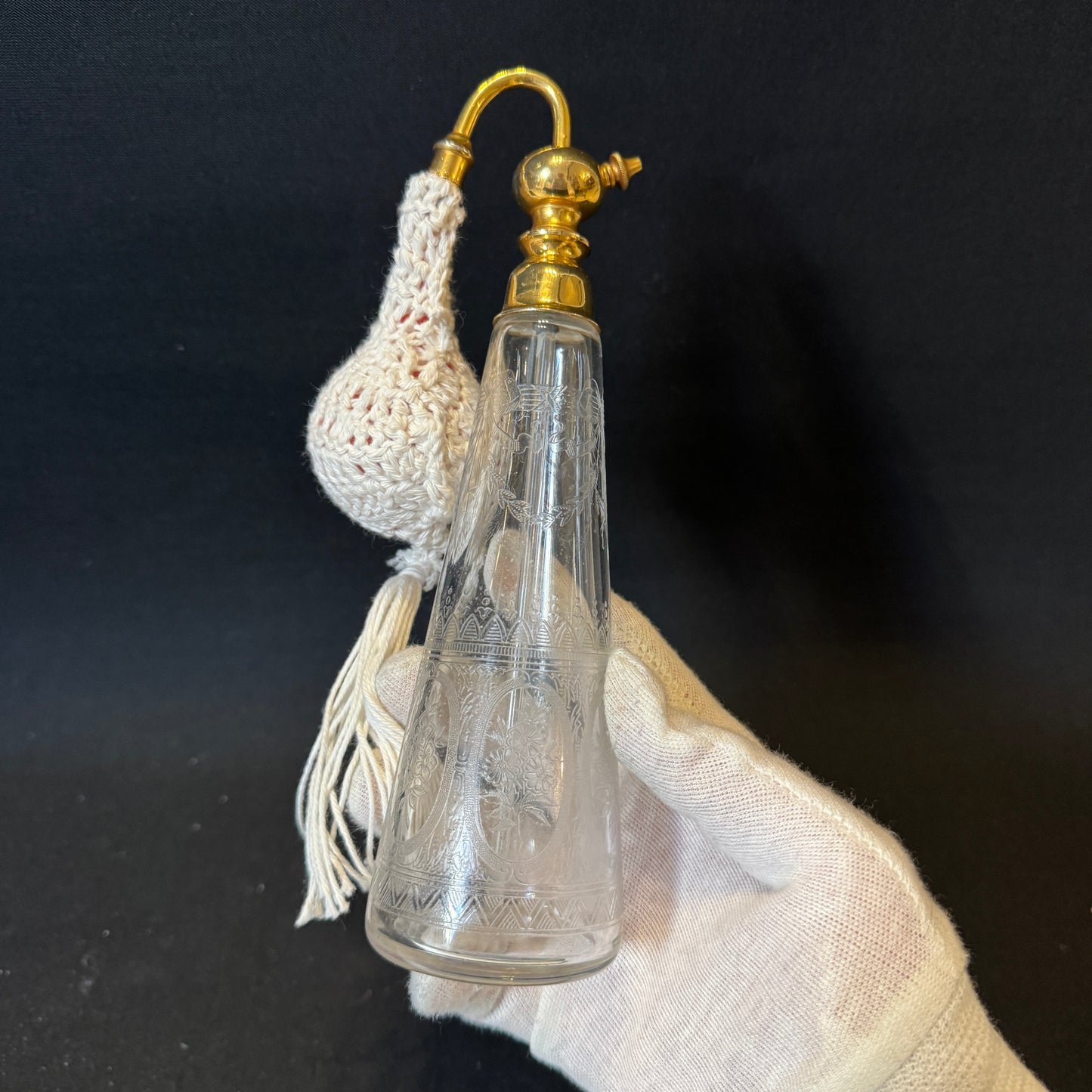 BACCARAT, France. Early 1900s. Antique Glass Perfume Atomizer