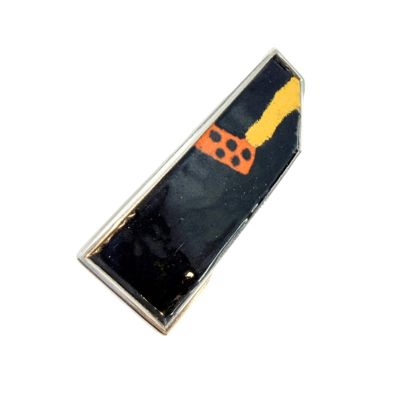 Embla, Norway. Vintage Sterling Silver Enamel Brooch.
